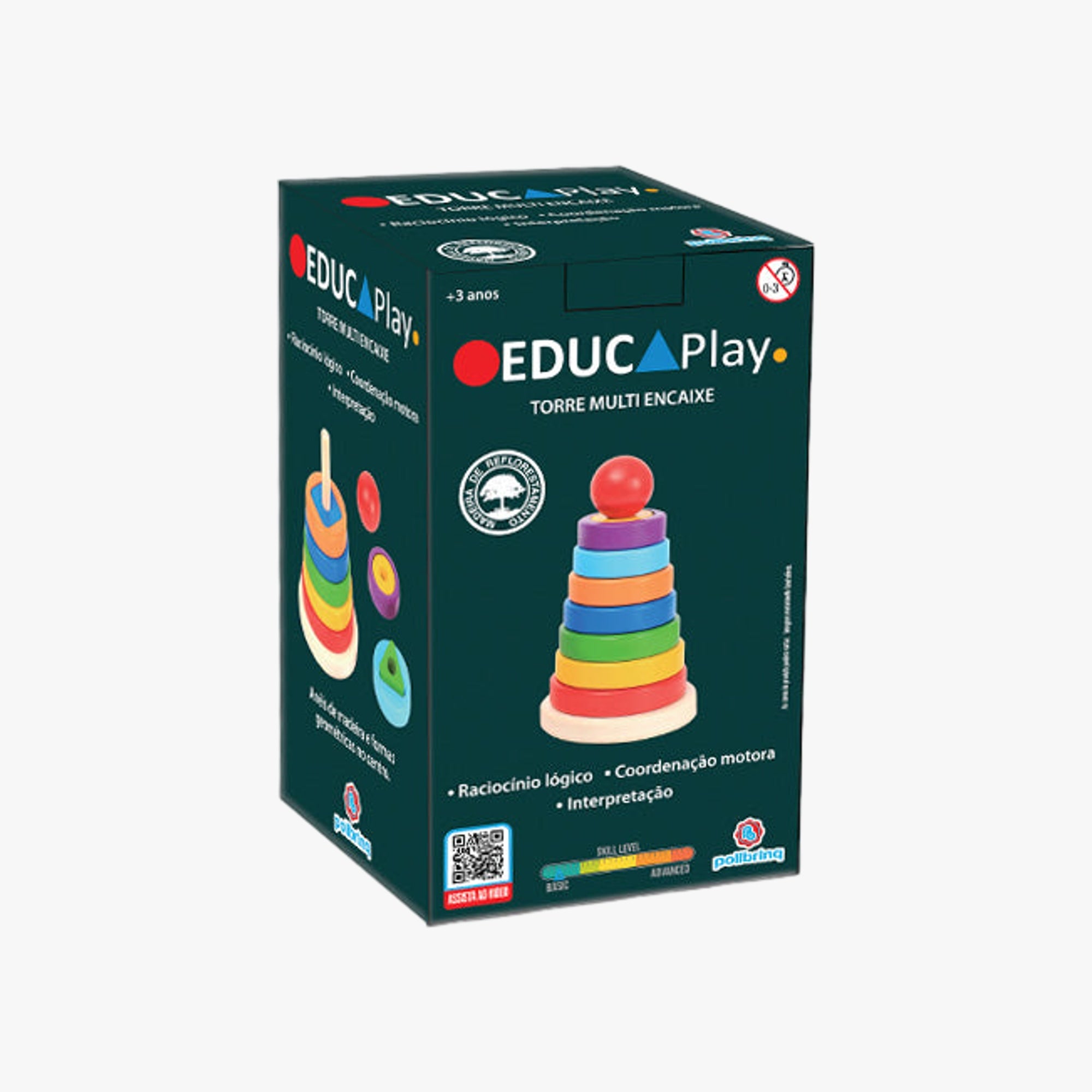 Brinquedo Montessori Torre Multi Encaixe