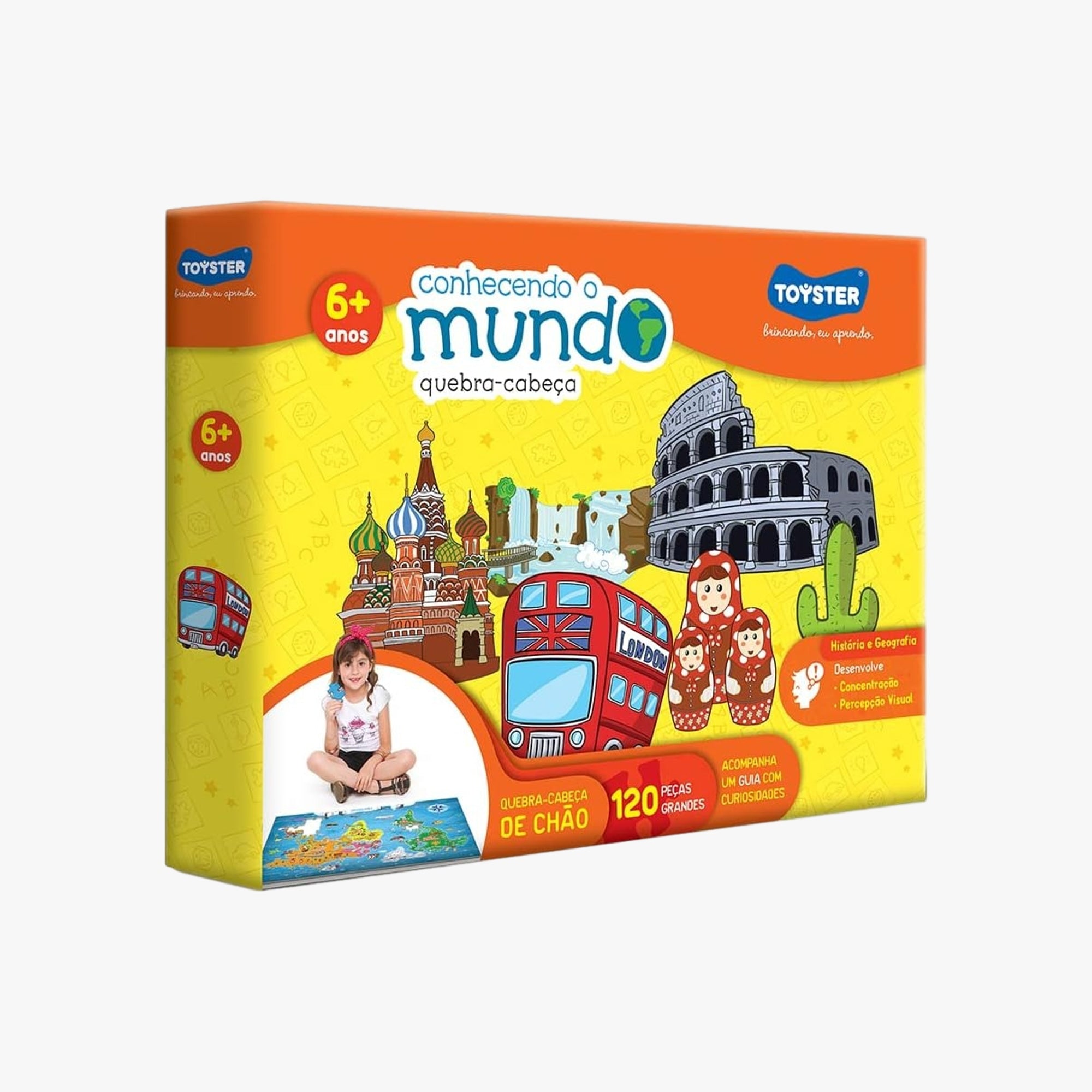 Quebra-Cabeça Grandão Conhecendo Mundo 120 Peças