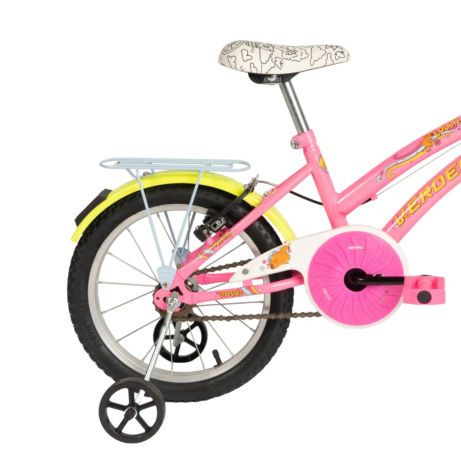 Bicicleta Lolla Rosa e Amarelo Aro 16