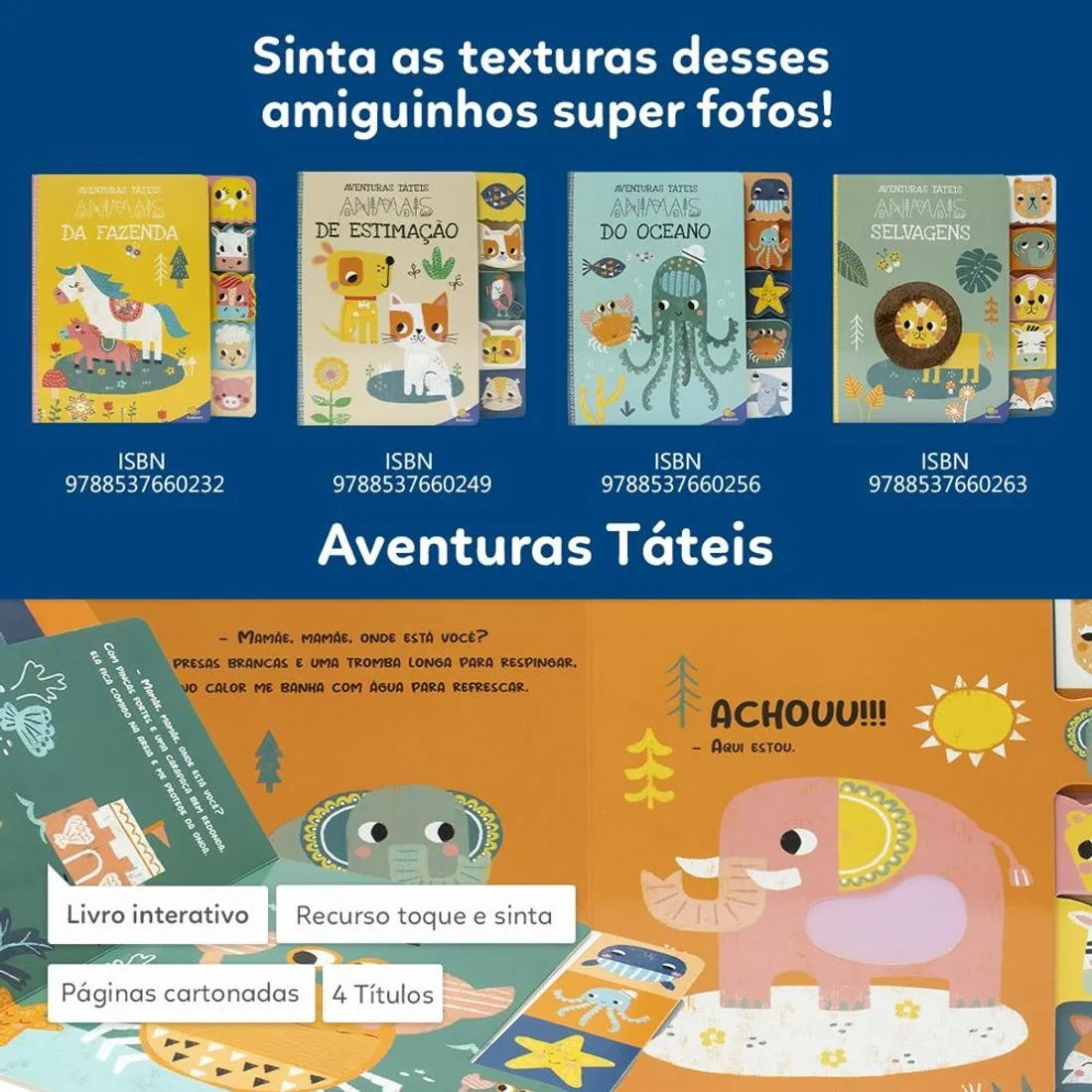 Livro Aventuras Táteis: Animais de Estimação
