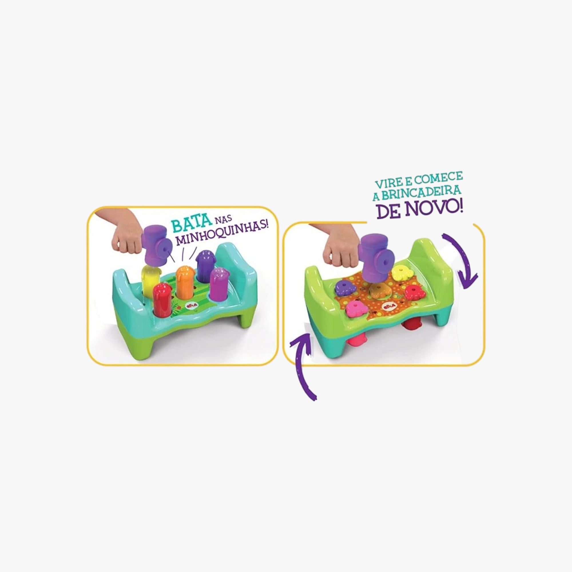 Brinquedo Infantil Bate Rebate Minhoquinhas