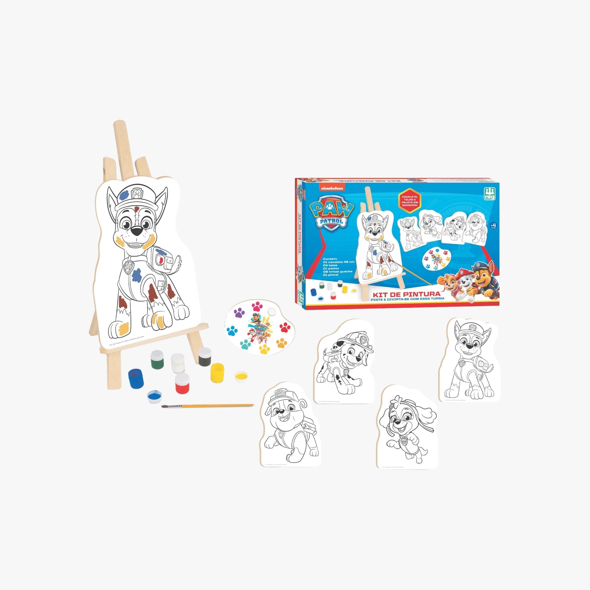 Kit Pintura Patrulha Canina com Cavalete Nig