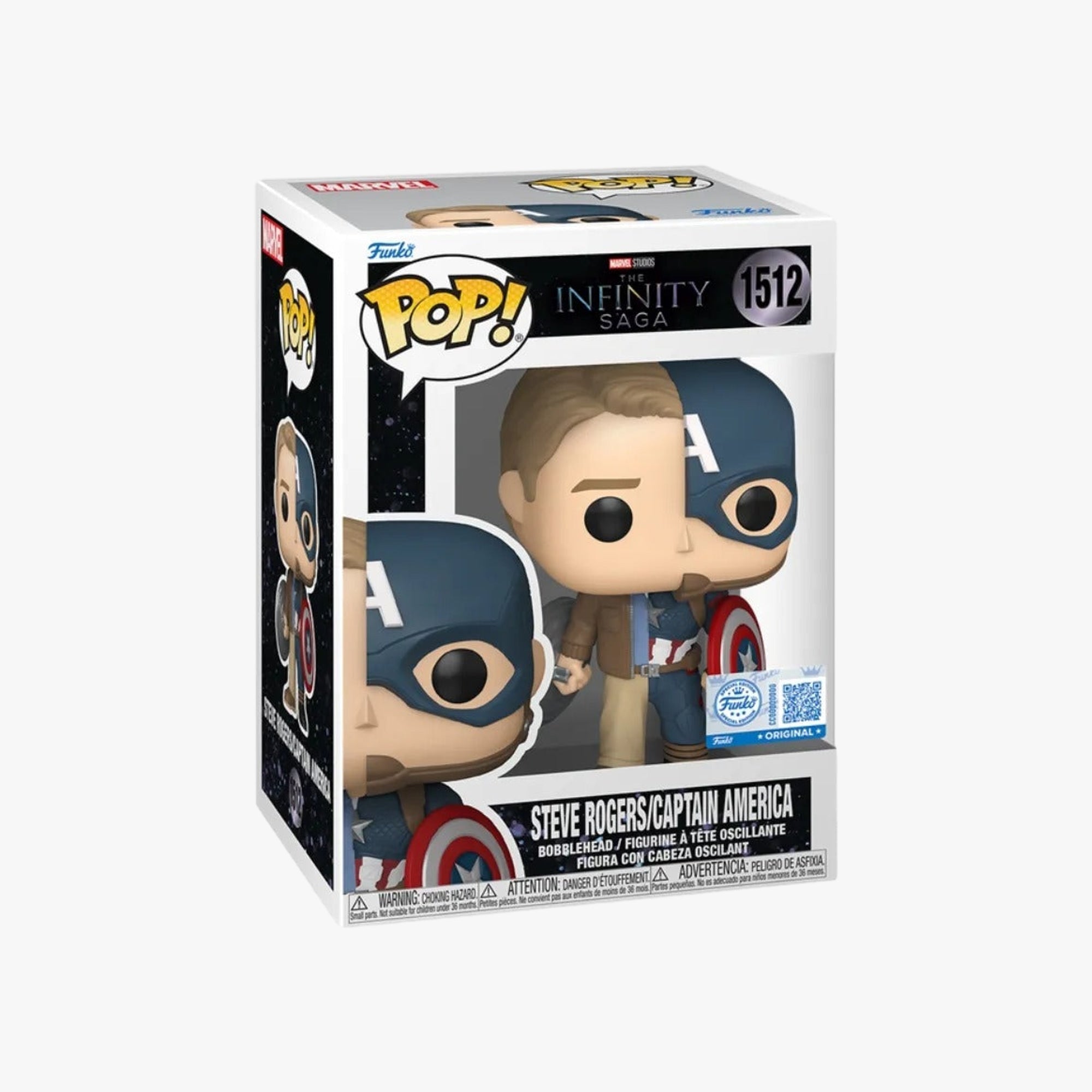 Boneco Funko Pop! Marvel Splits - Capitão América/Steve