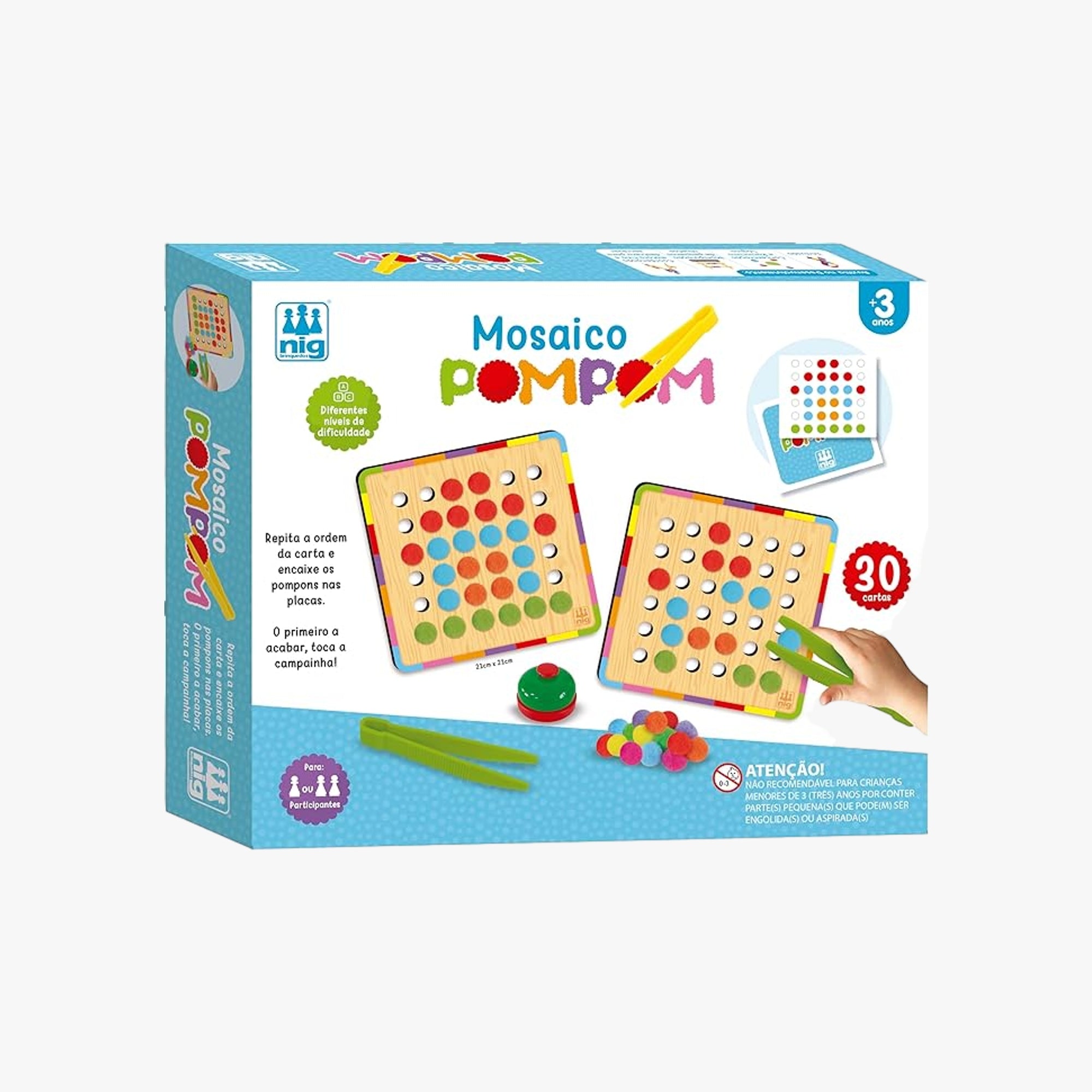 Brinquedo Educativo Mosaico Pompom