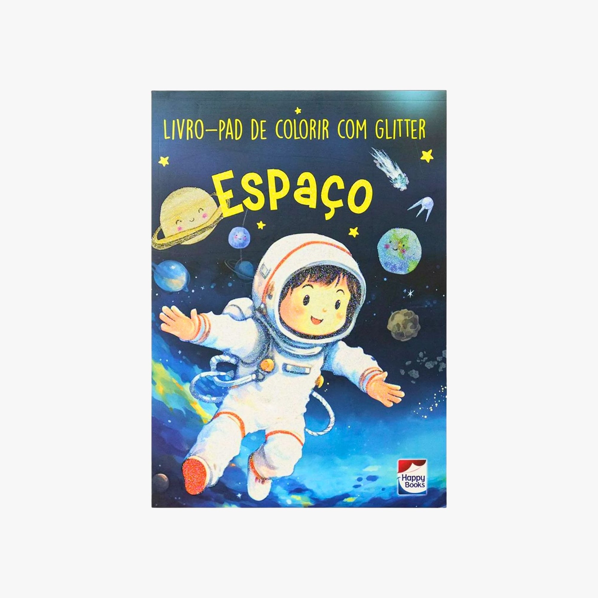 Livro-pad de colorir com Glitter: Espaço