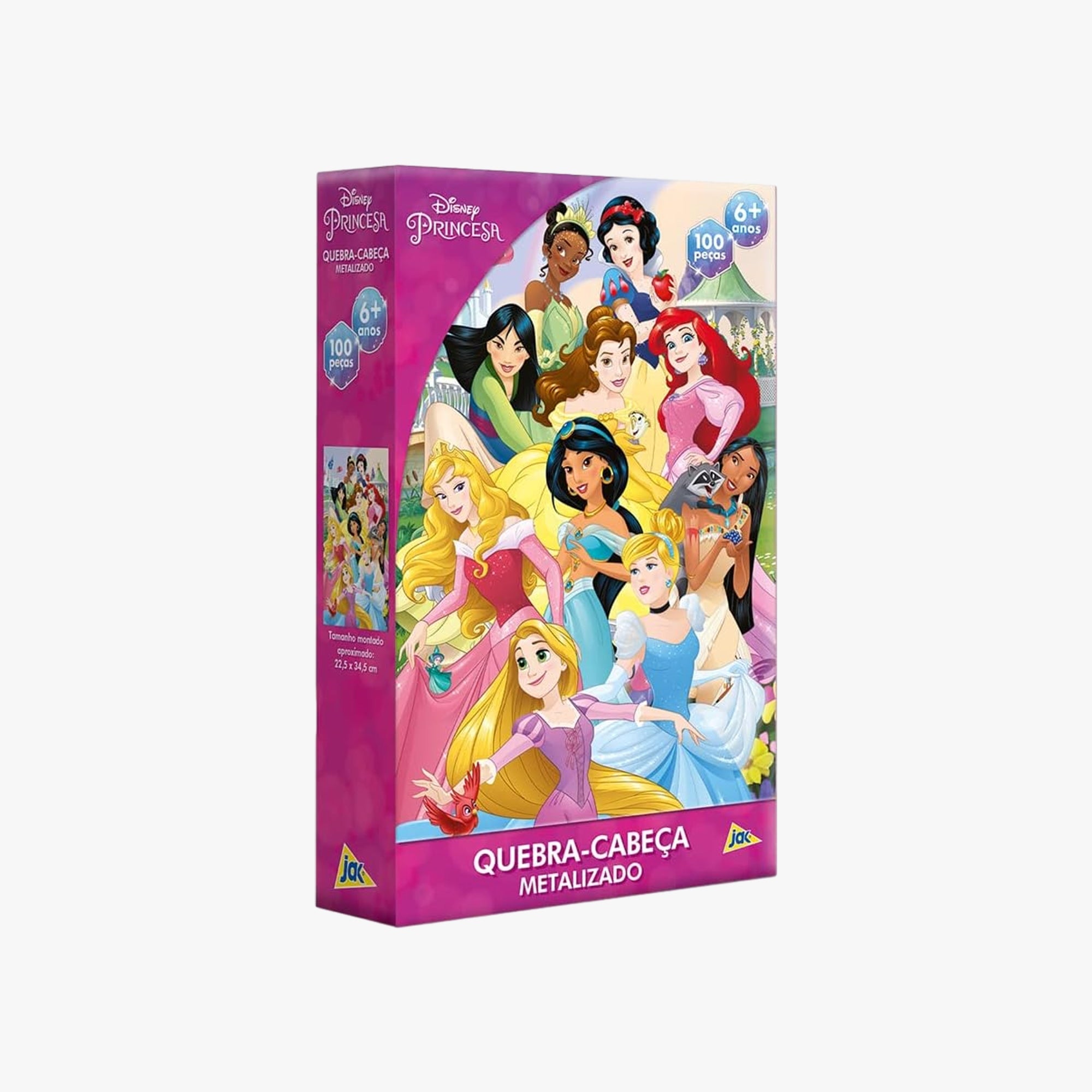 Quebra-Cabeça Infantil Princesas Metalizado - 100 Peças