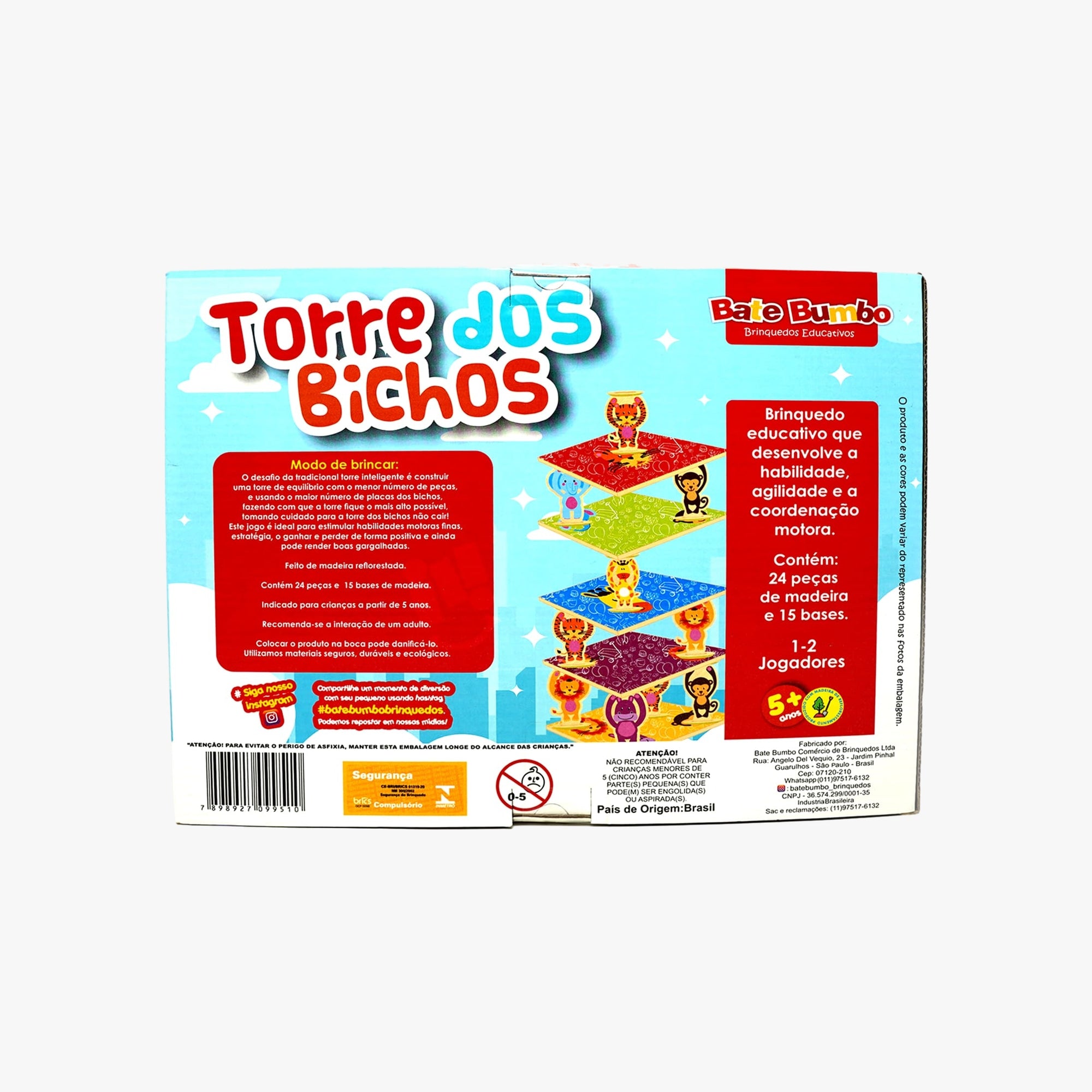 Brinquedo Educativo Torre dos Bichos