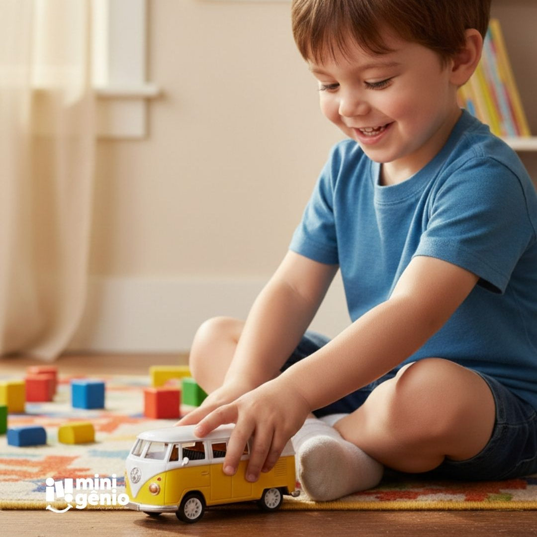 Brinquedo Infantil Carrinho de Fricção de Metal Kombi Sortida