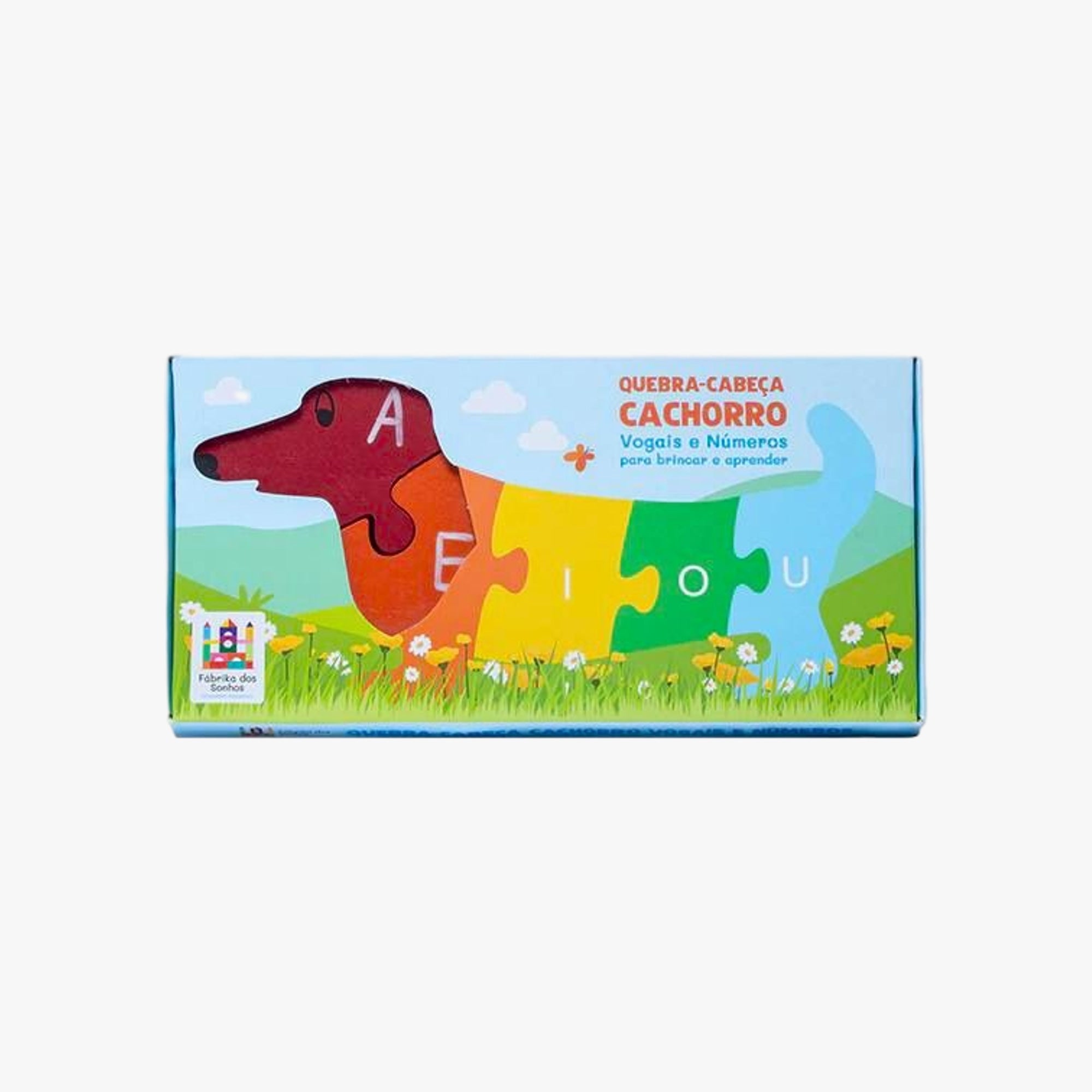 Quebra-Cabeça Educativo Cachorro com Vogais e Números
