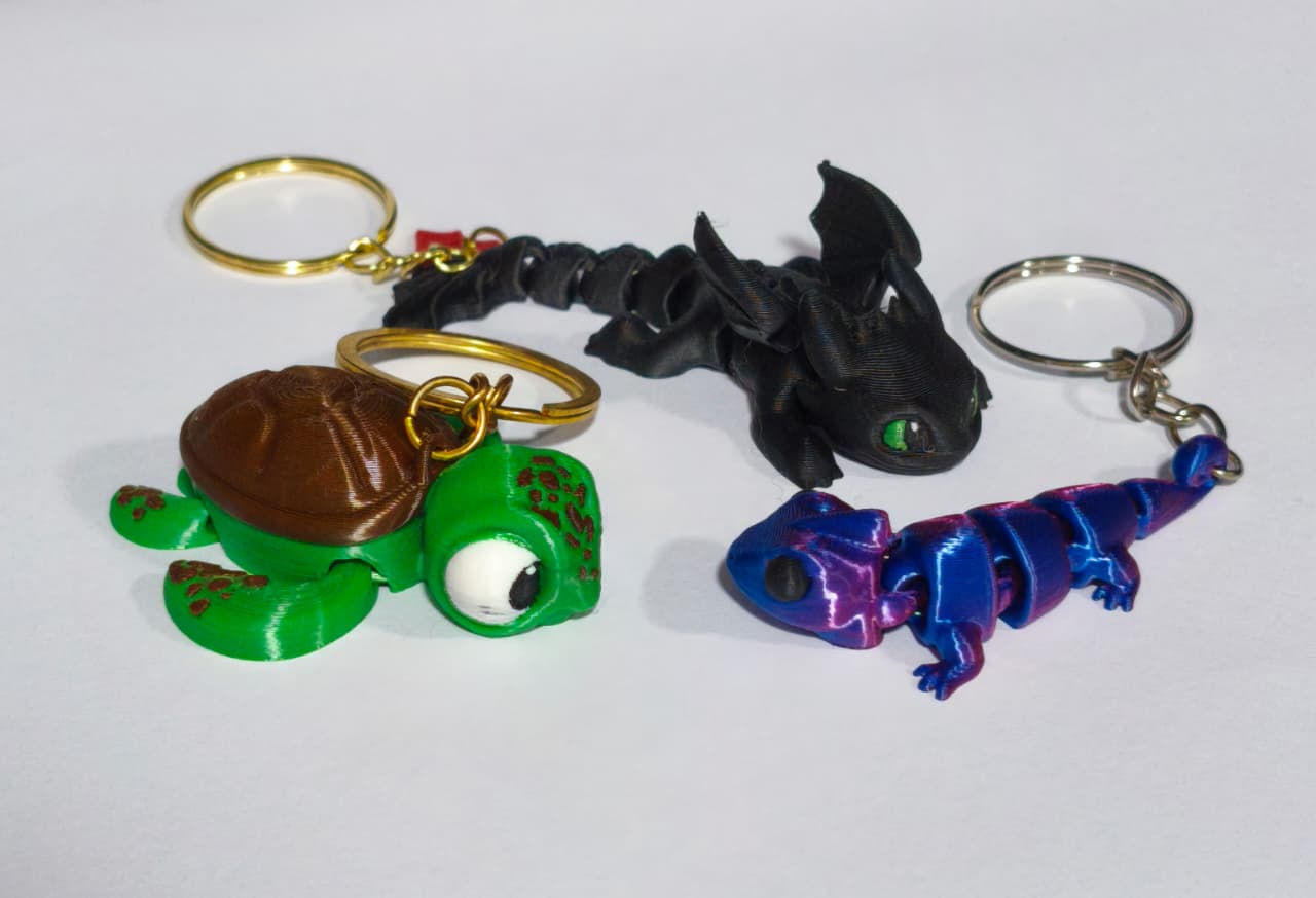 KIT com 3 Chaveiros 3D Sortido