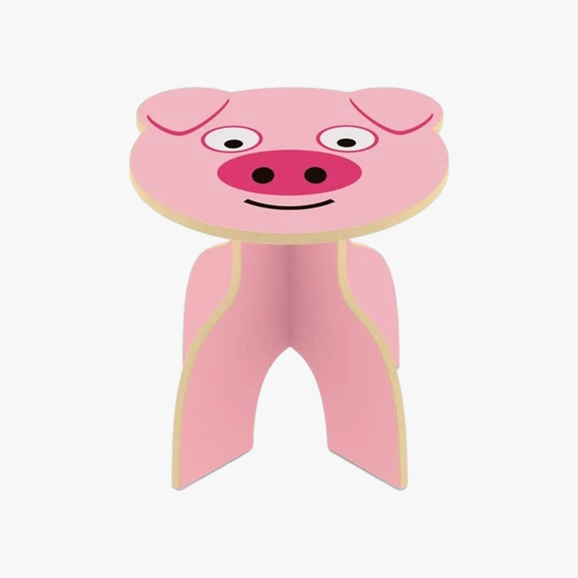 Mesinha infantil Animalkids porquinho em madeira MDF com estampa colorida em serigrafia, vista frontal