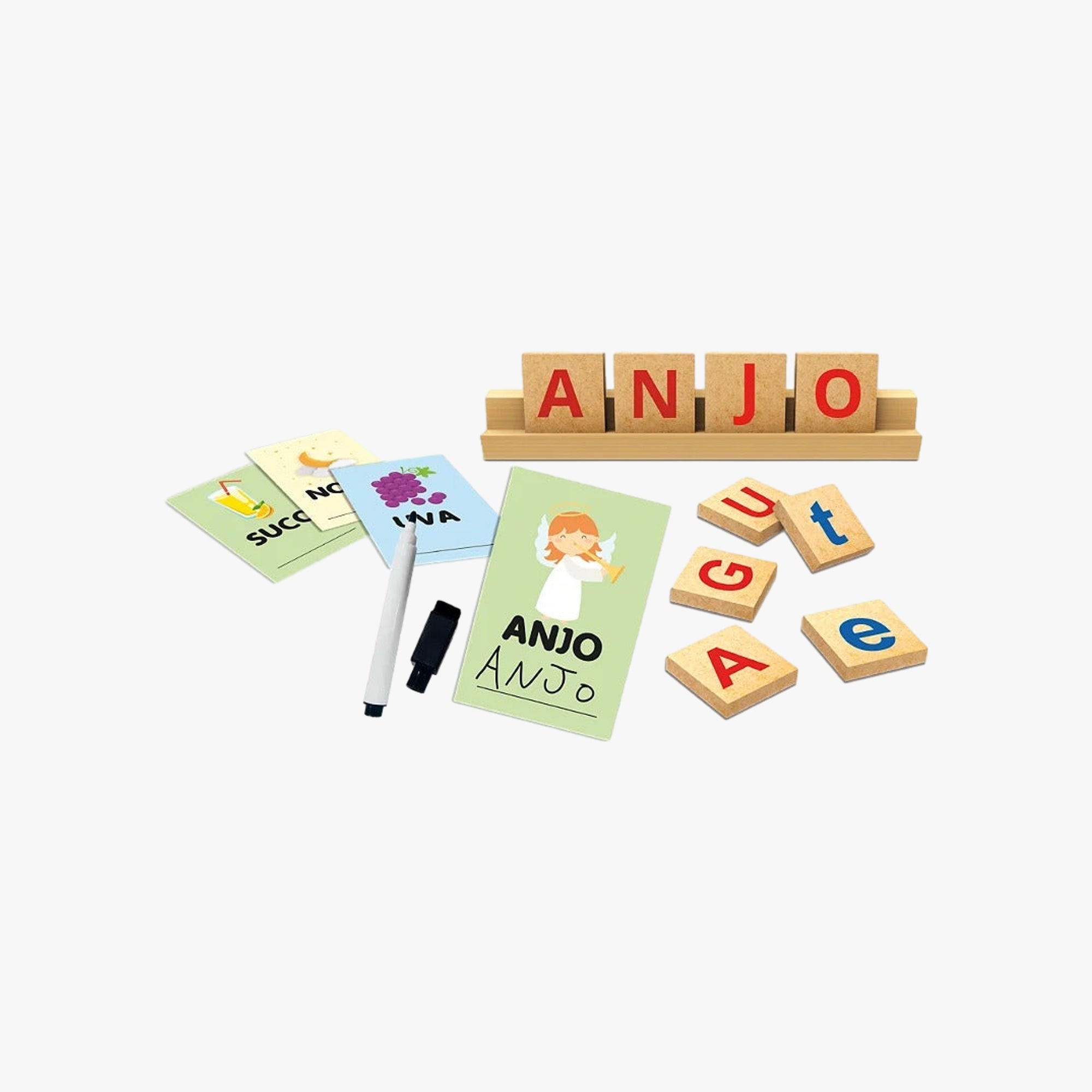 Jogo ABC montando palavras – 72 peças