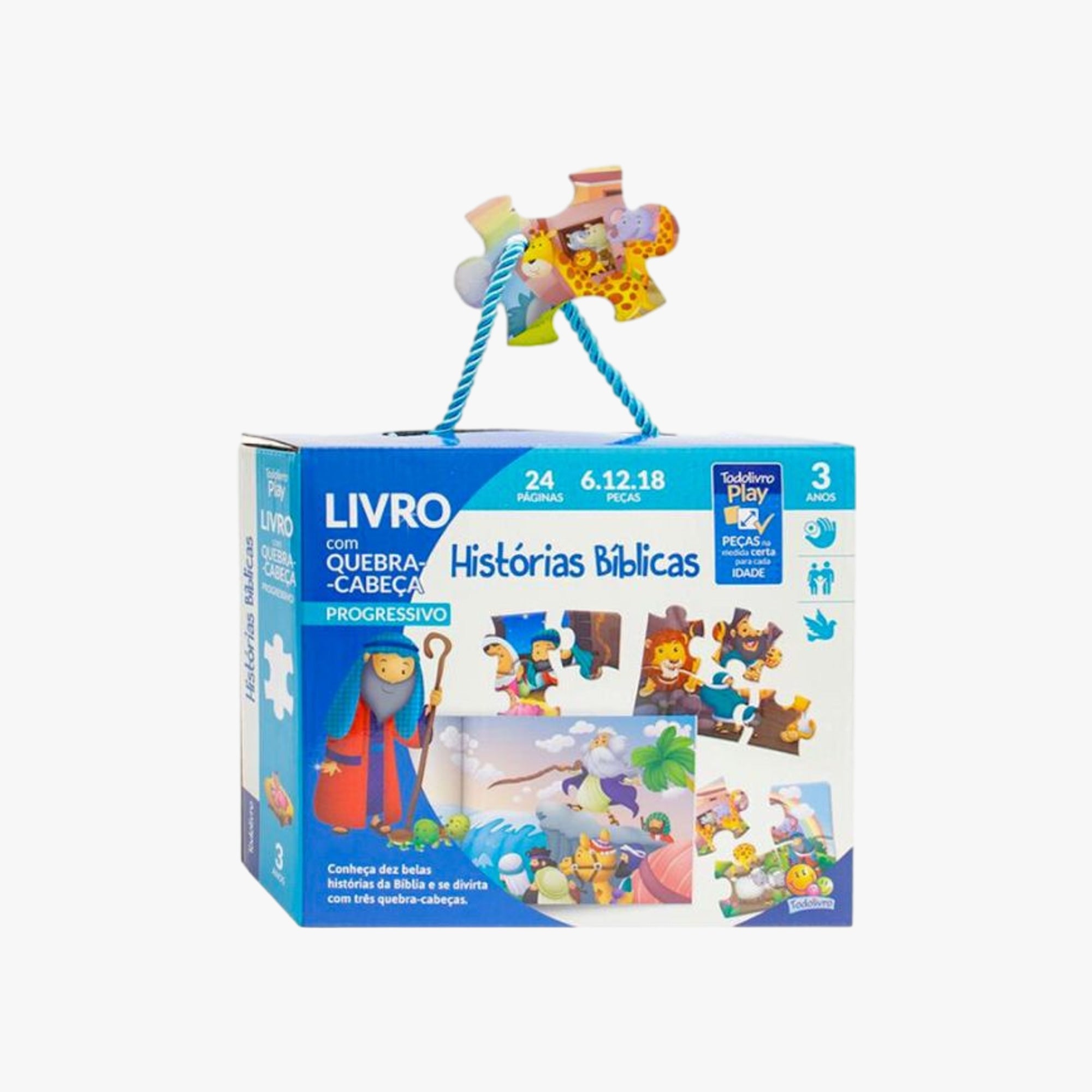 Kit Quebra-Cabeça e Livro Bíblico