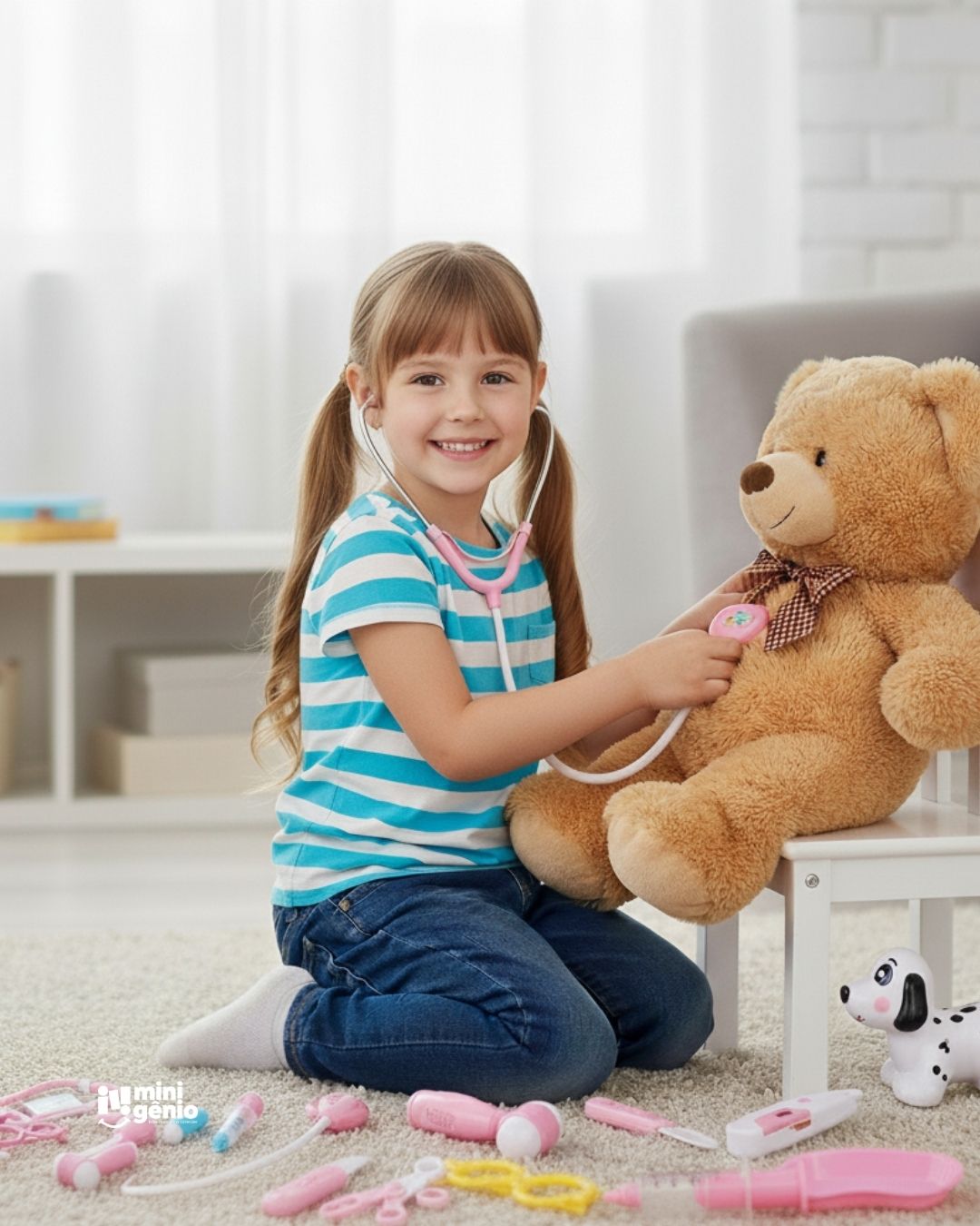 Brinquedo Infantil Kit Veterinário Rosa