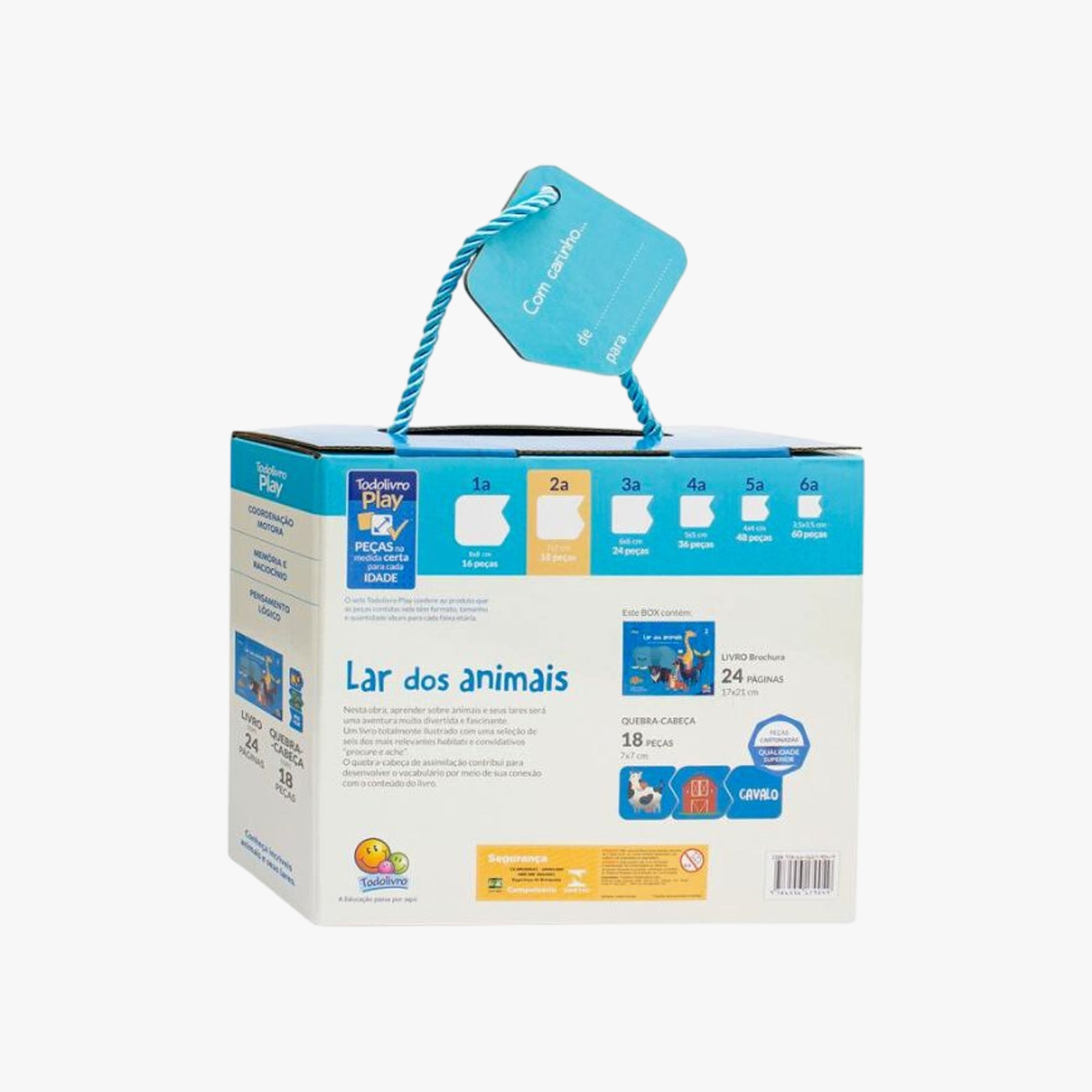 Kit Quebra-Cabeça e Livro Lar dos Animais