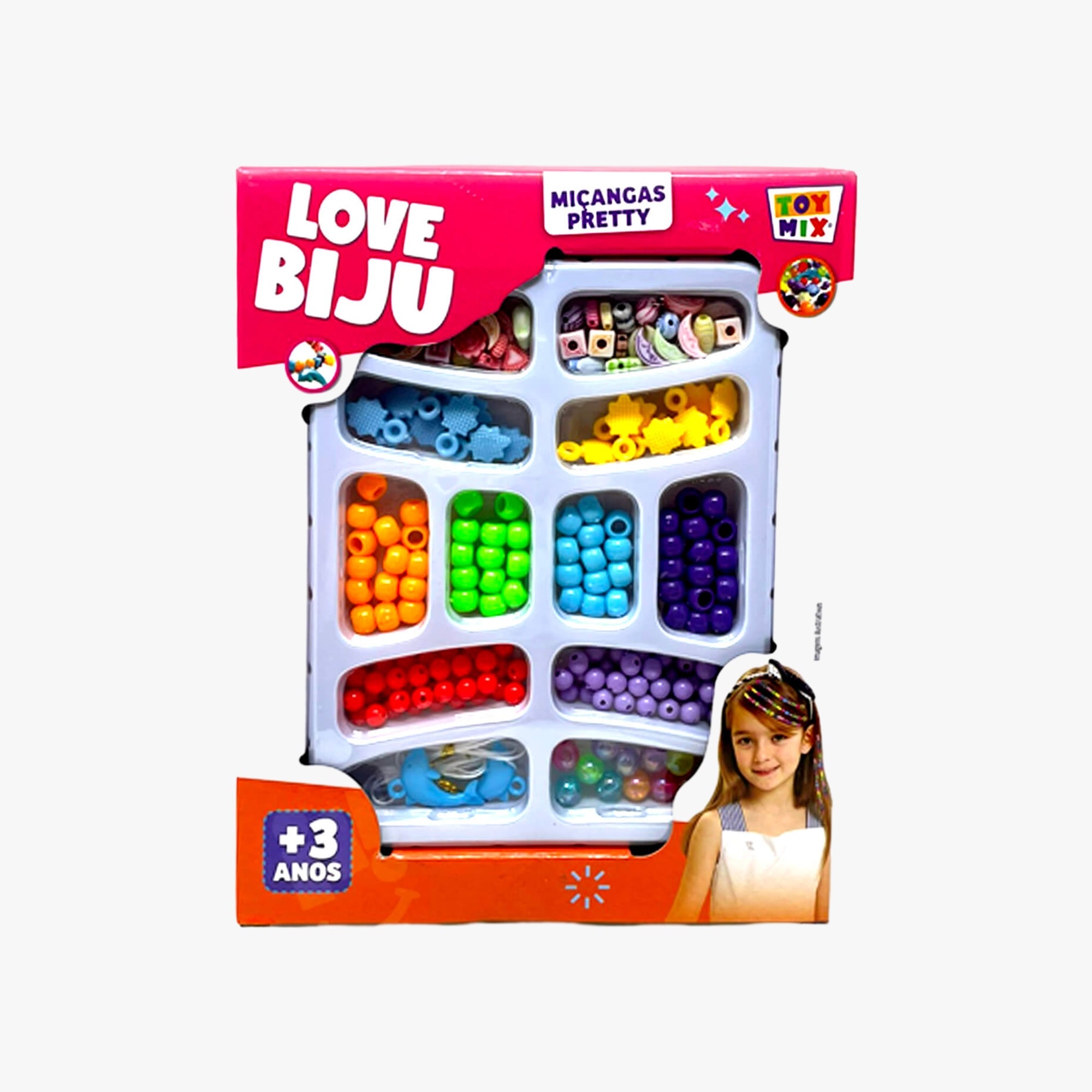 Kit Bijuteria Love Biju Miçangas Pretty Laranja