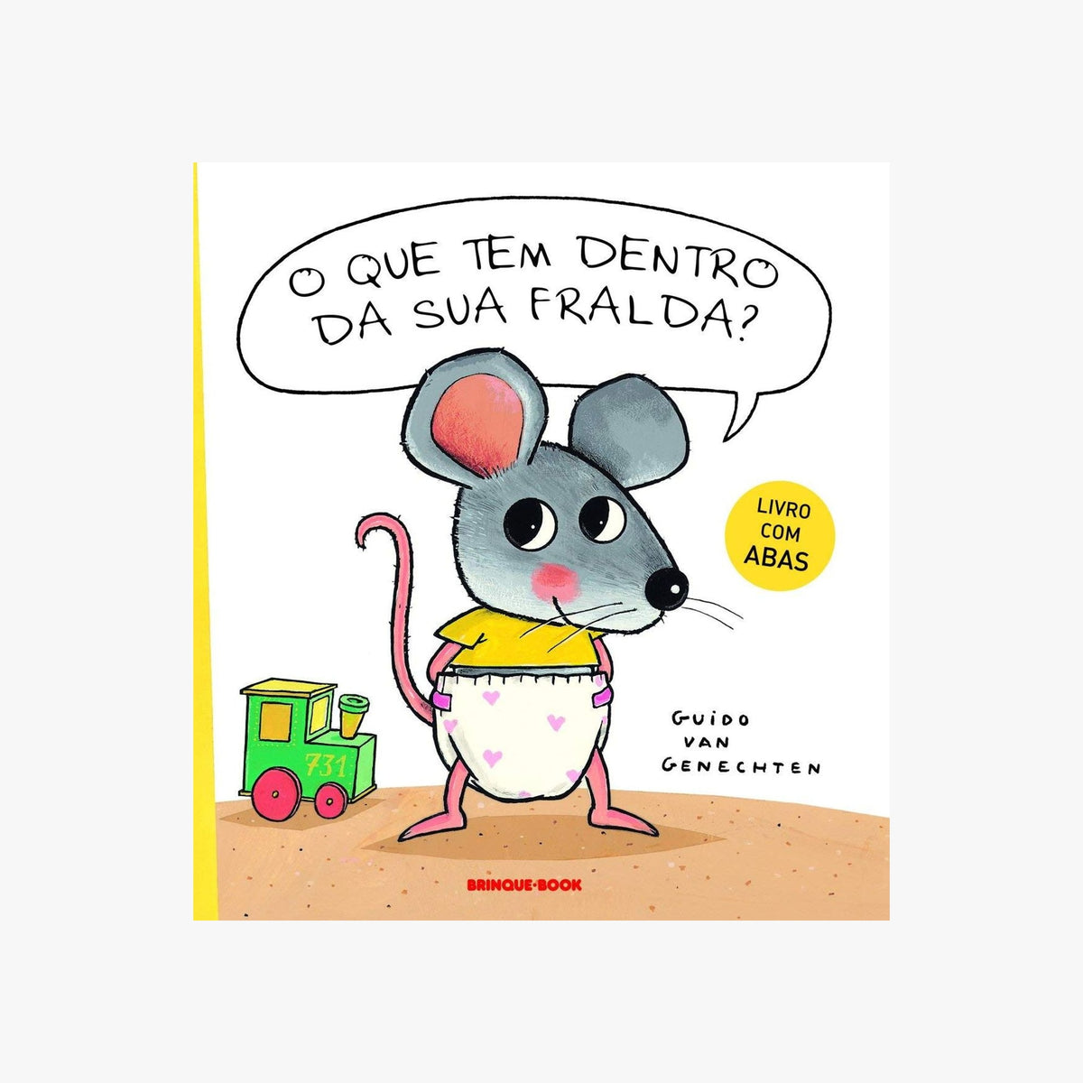 Capa do livro O que tem dentro da sua fralda? com Ratinho e amigos animais na capa