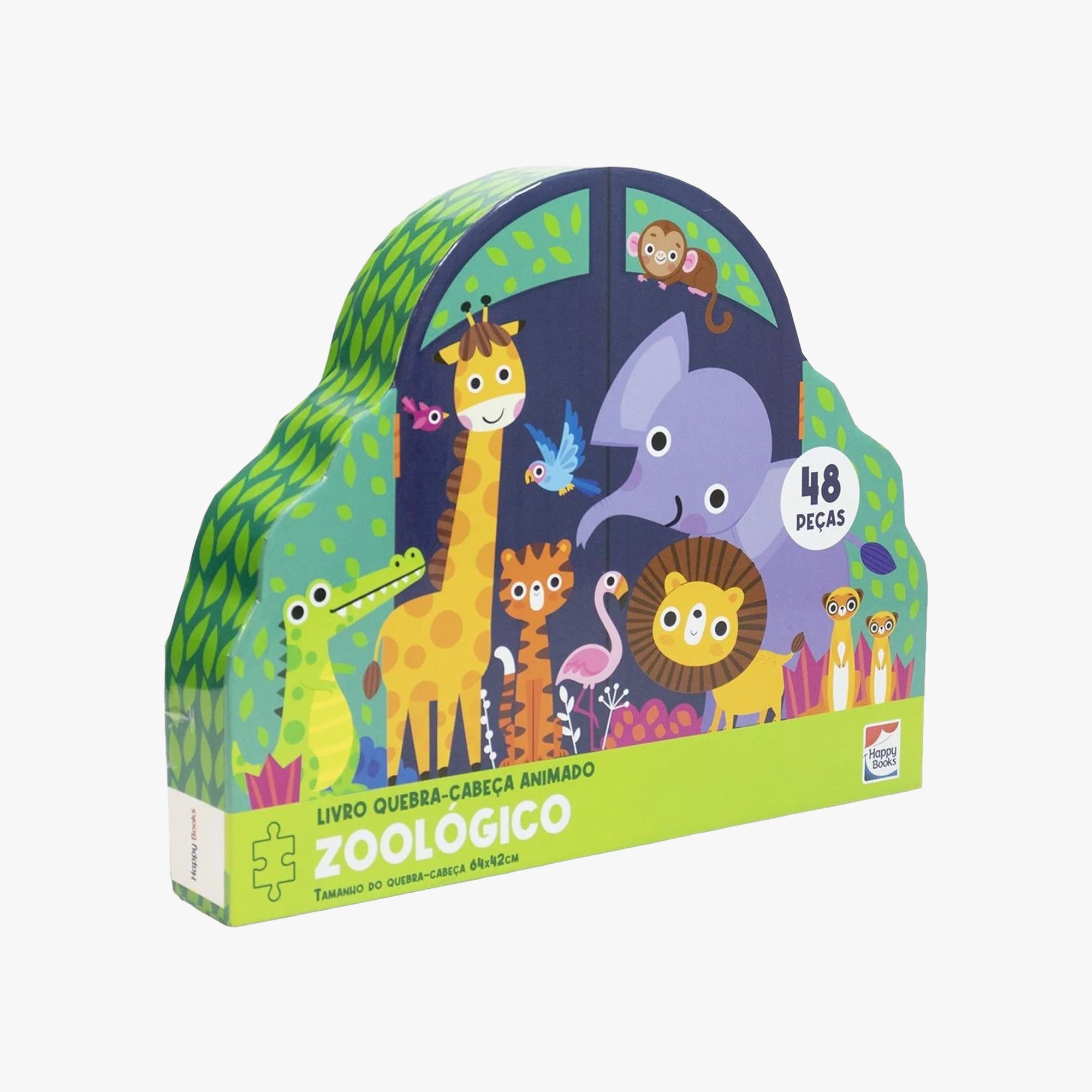 Kit Infantil Livro + Quebra-Cabeça Zoológico