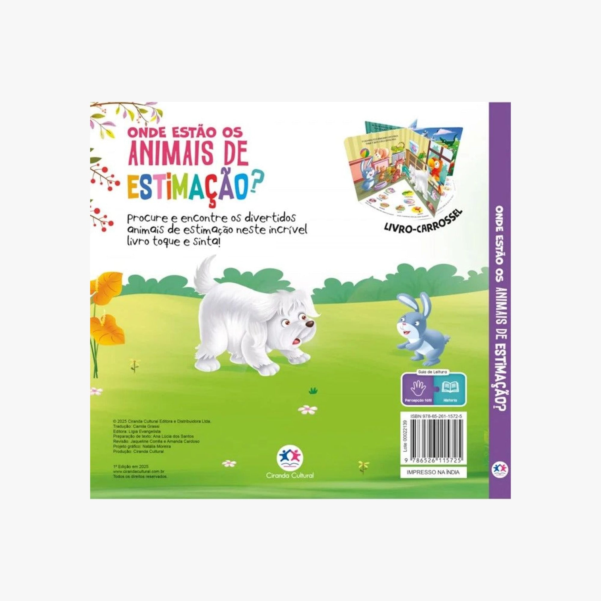 Livro Infantil Onde Estão os Animais da Estimação? - Toque e sinta
