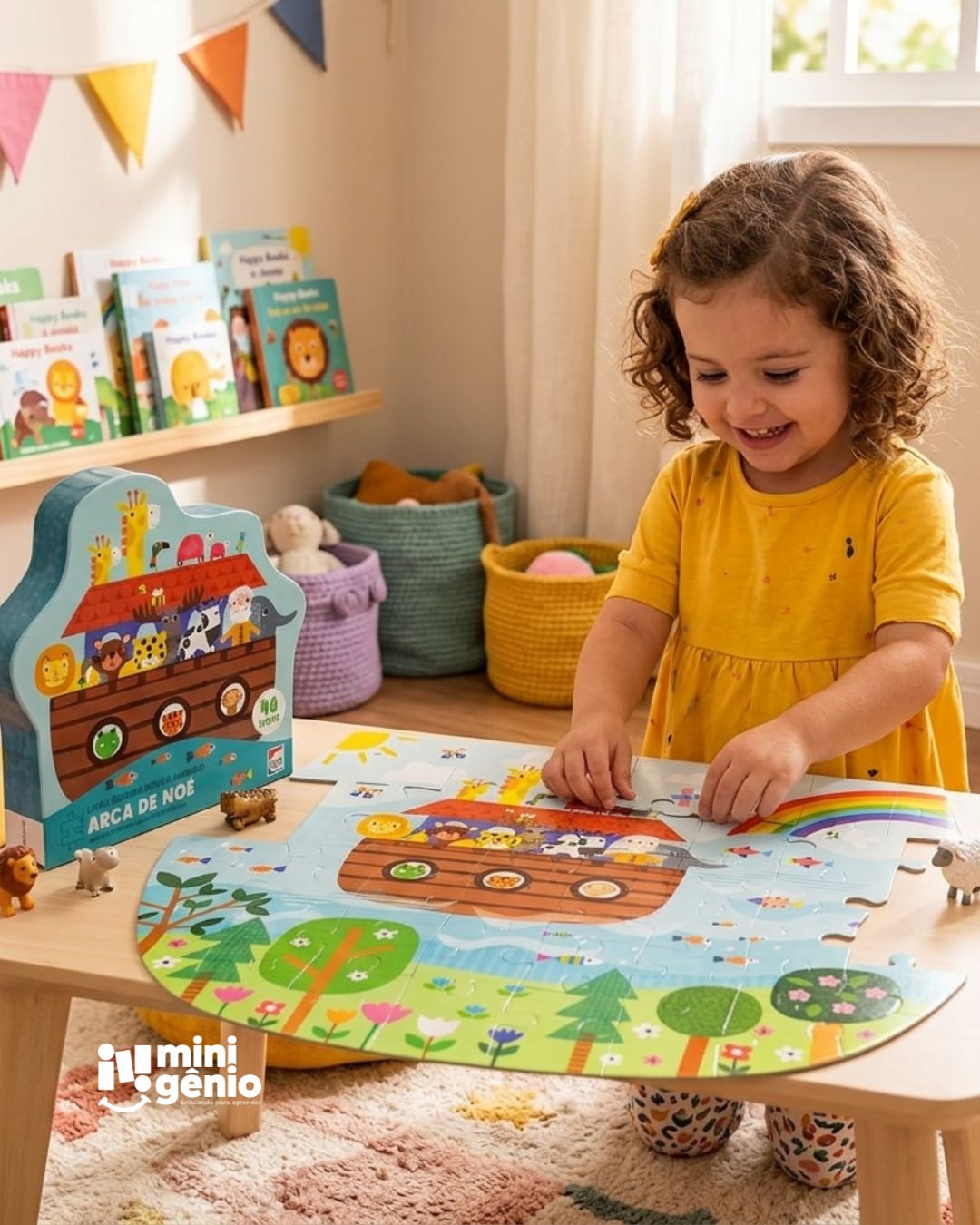 Kit Infantil Livro + Quebra-Cabeça Arca de Noé