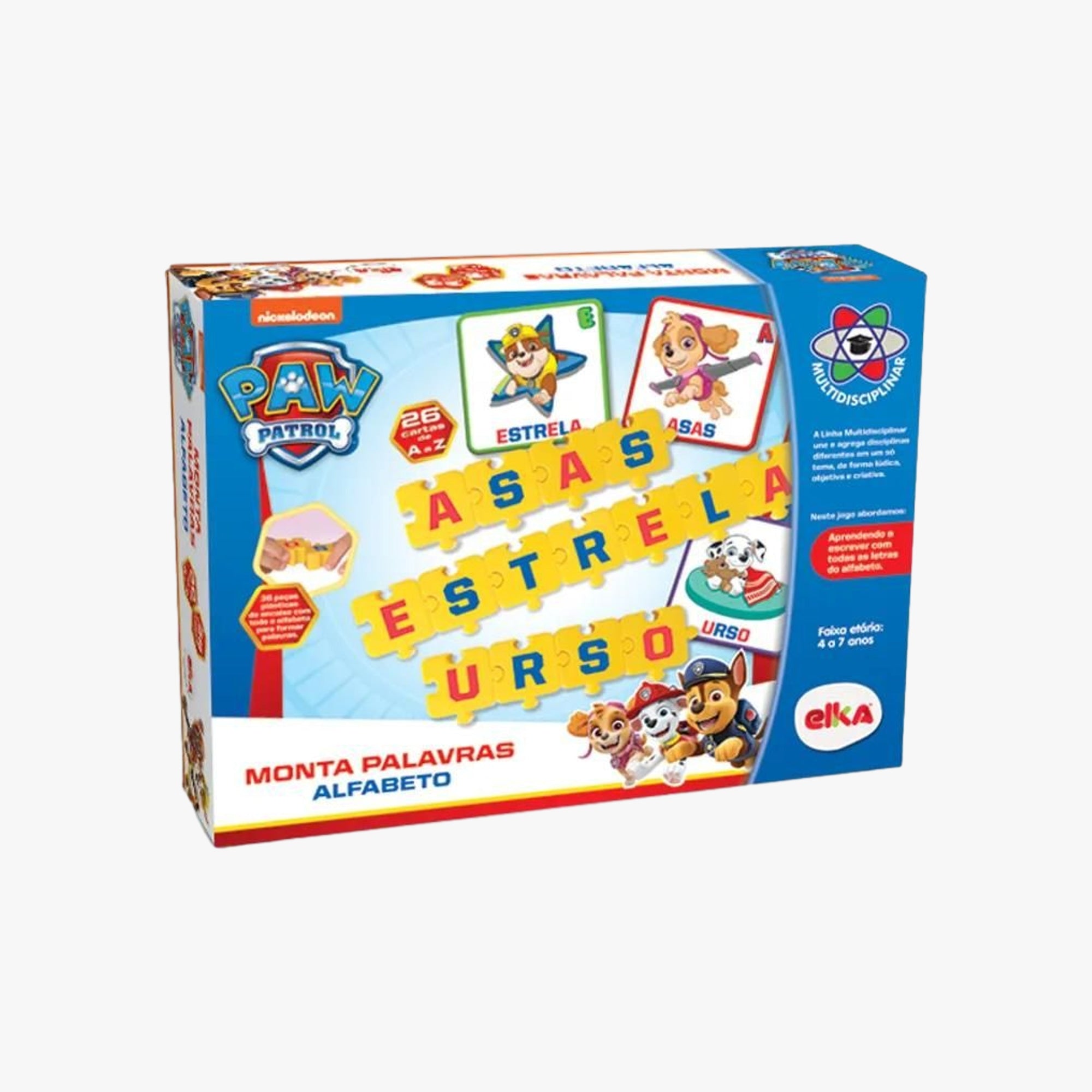 Brinquedo Pedagógico Monta Palavras Patrulha Canina
