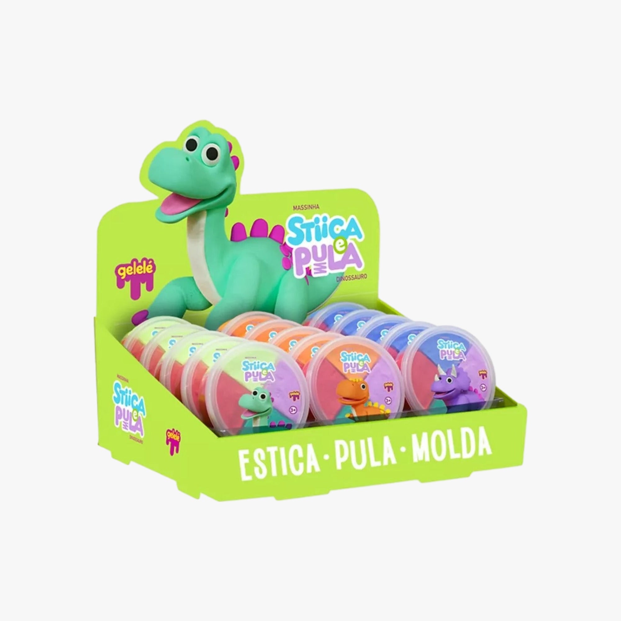 Massinha de Modelar Estica e Pula Dinossauro