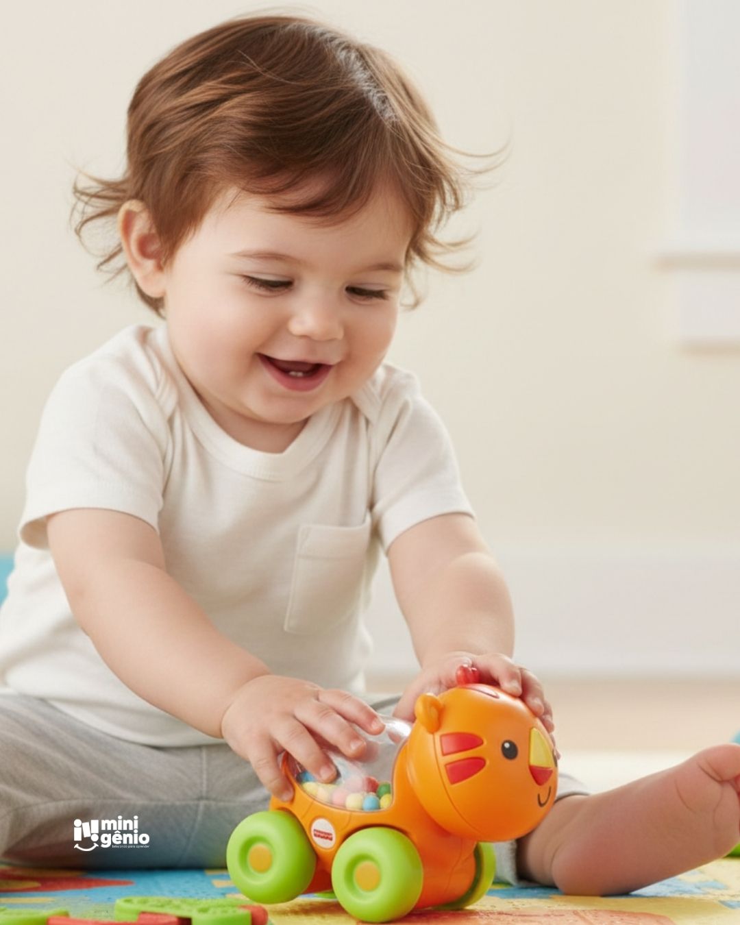 Brinquedo para Bebê Animais de Bolinhas Divertida - Tigre