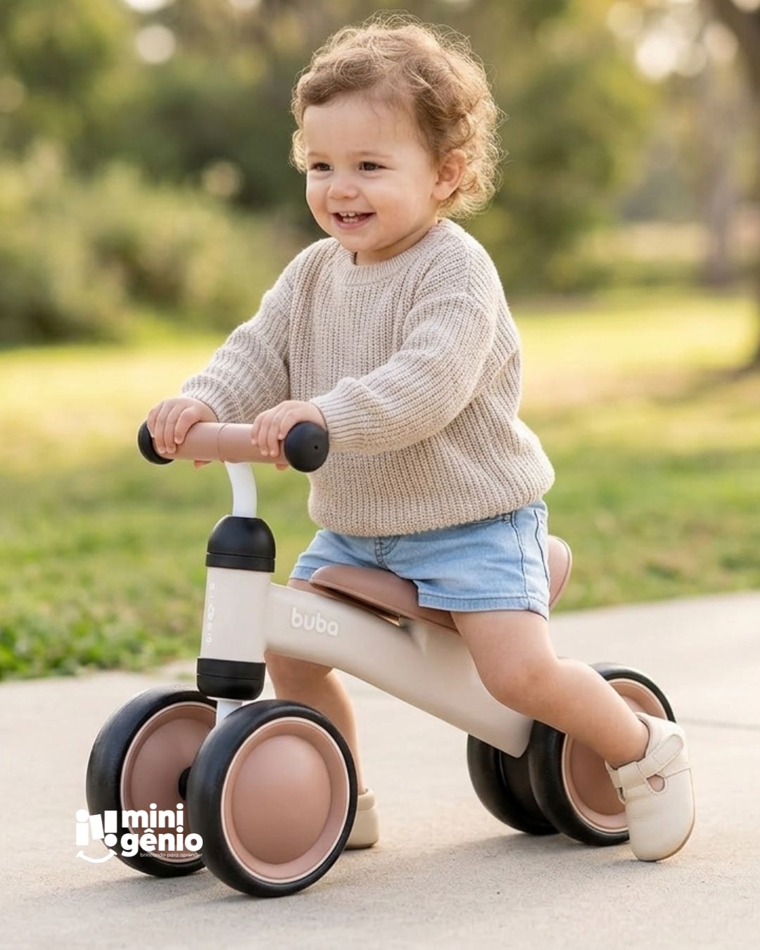 Bicicleta De Equilibrio Buba 4 Rodas Bege
