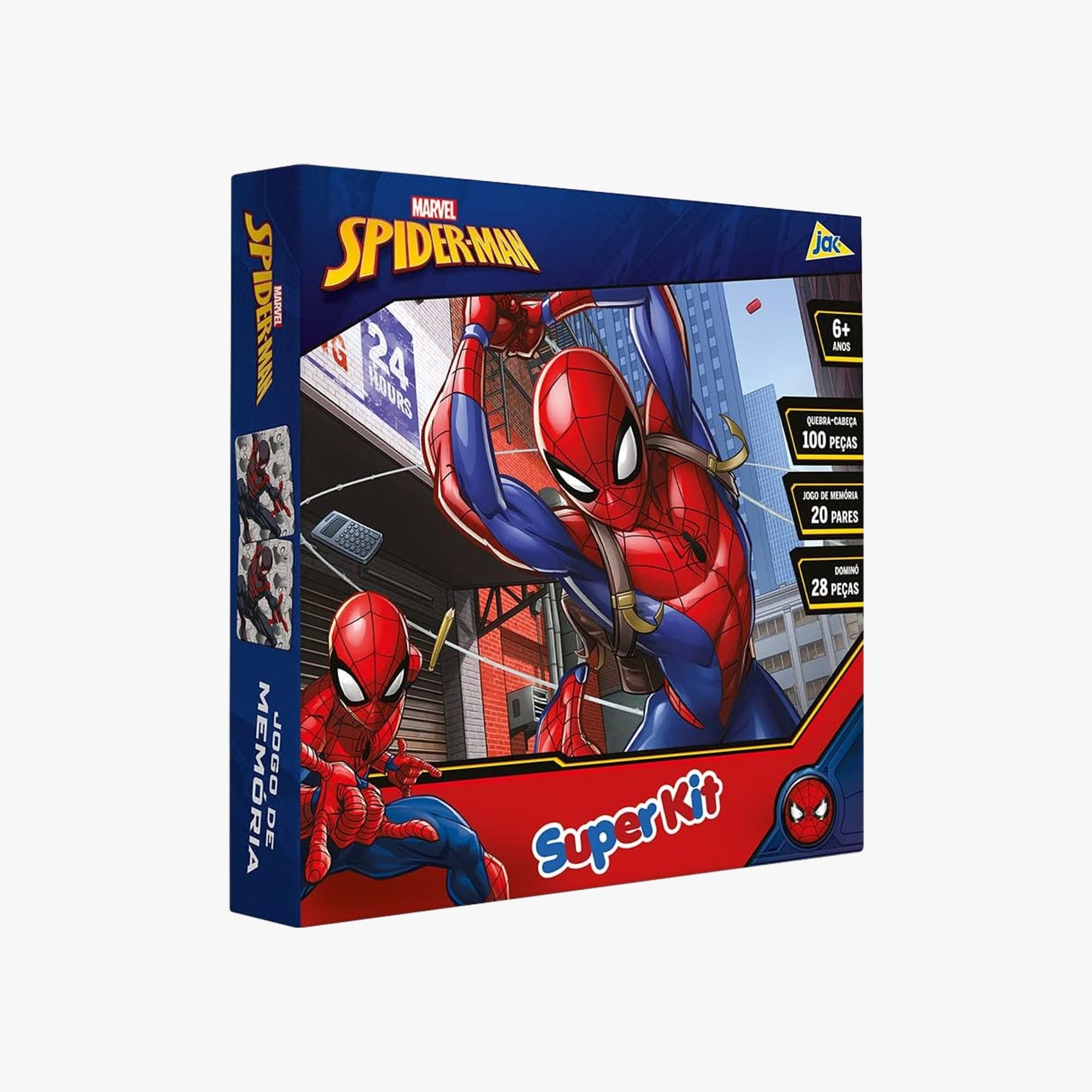 Mega Kit Infantil Homem-Aranha com 3 Jogos em 1