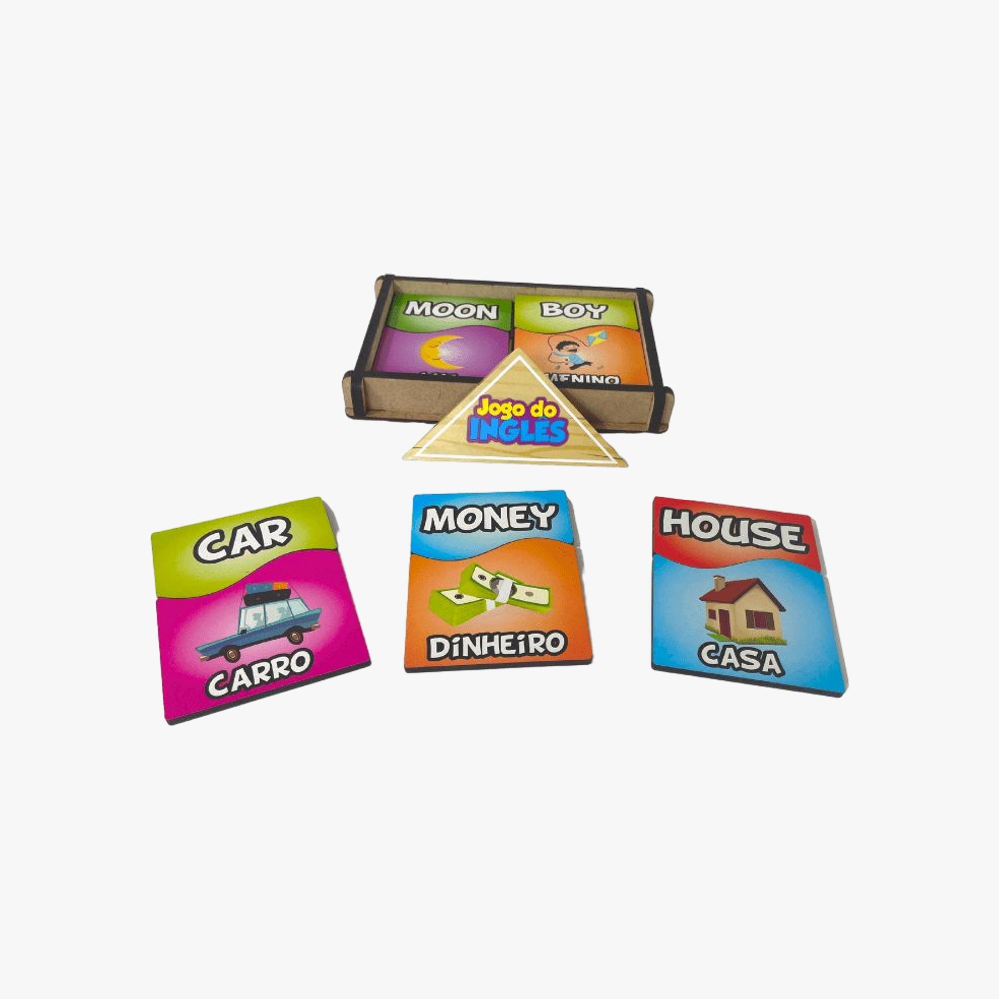 Jogo Didático de Inglês em Madeira Maninho Brinquedo