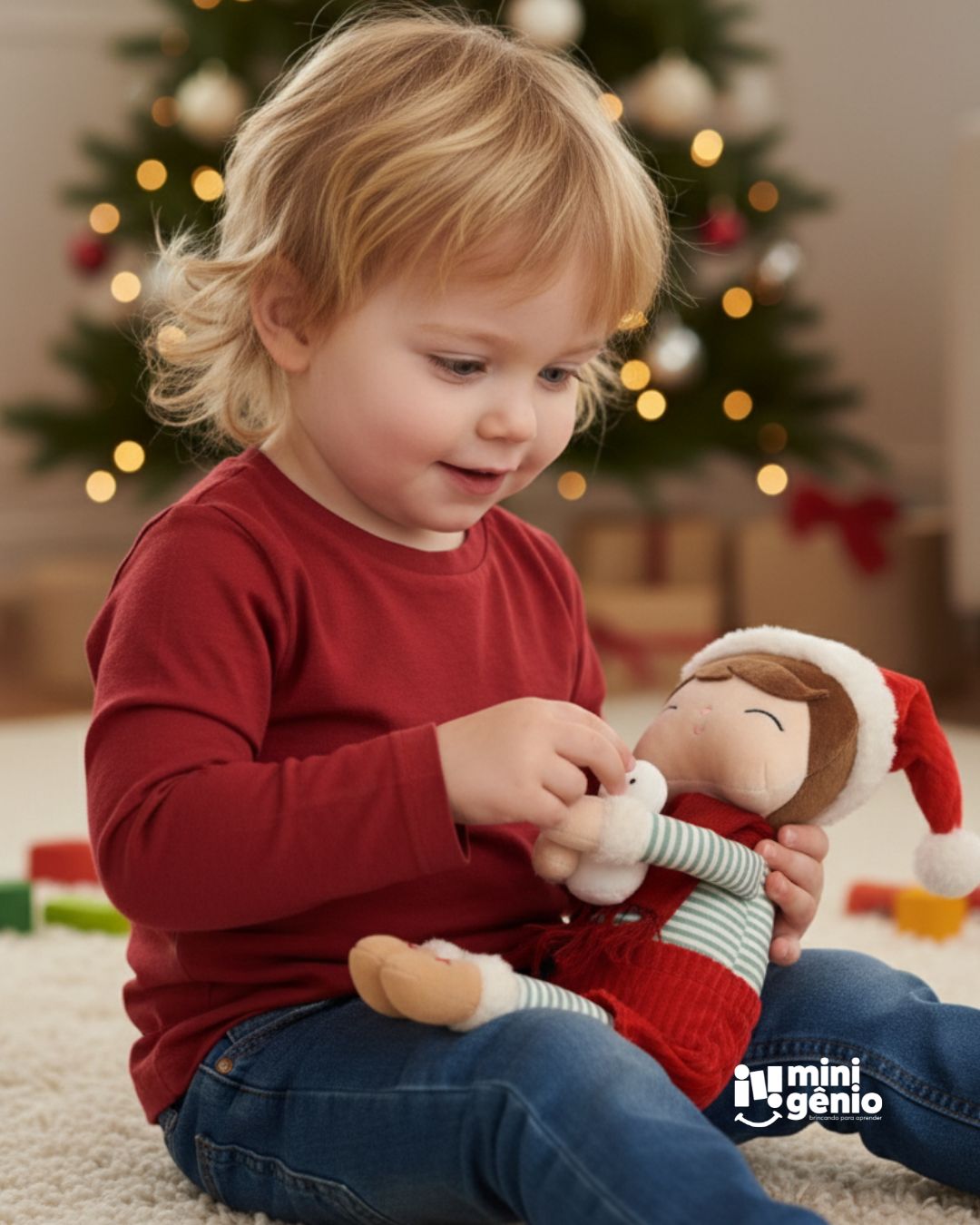 Boneco de Pano Infantil Claus - Edição Especial de Natal