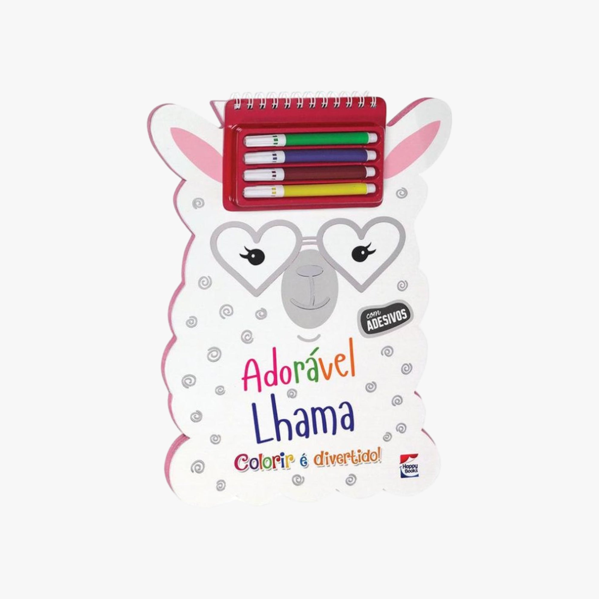 Livro de Pintura com Adesivo Lhama