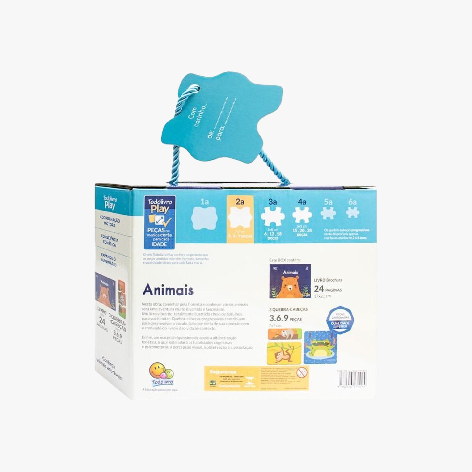 Kit Quebra-Cabeça e Livro Animais