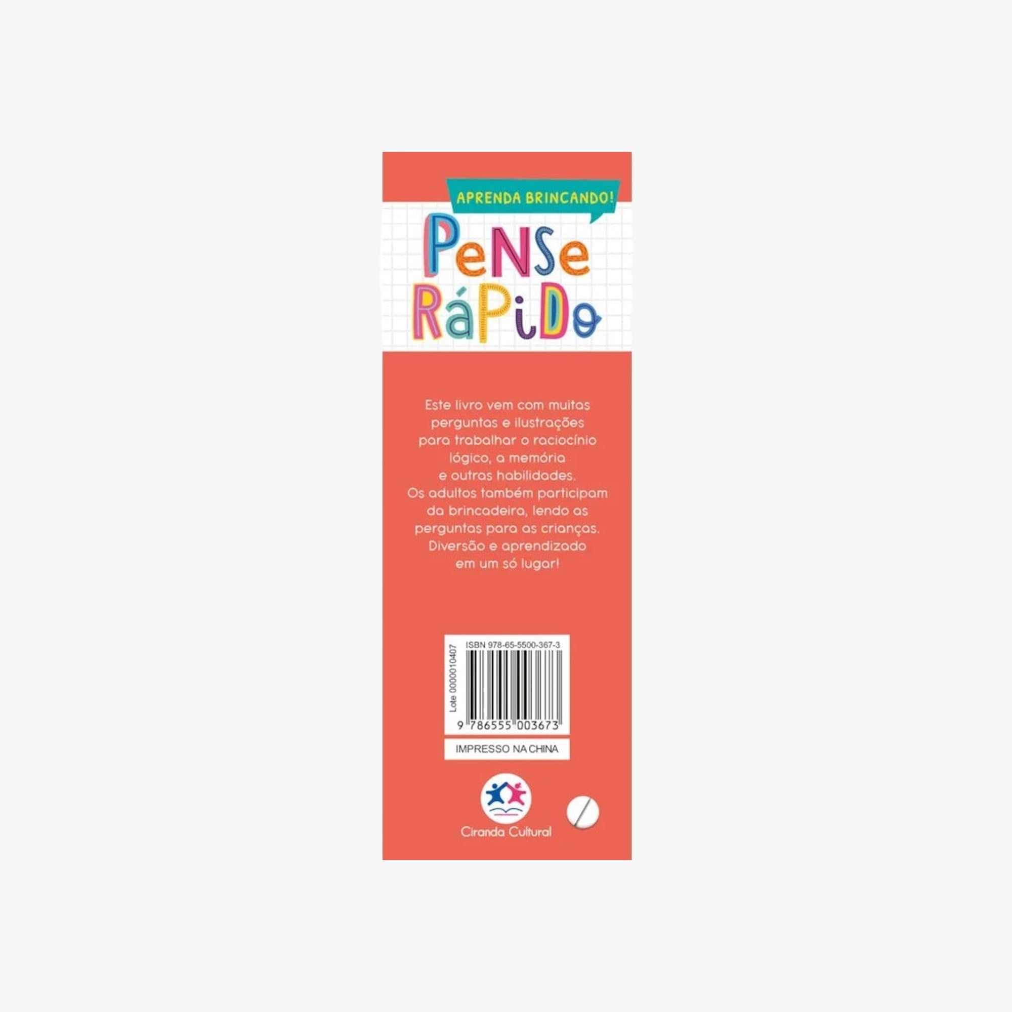 Livro Flash cards Pense Rápido 2 a 3 anos
