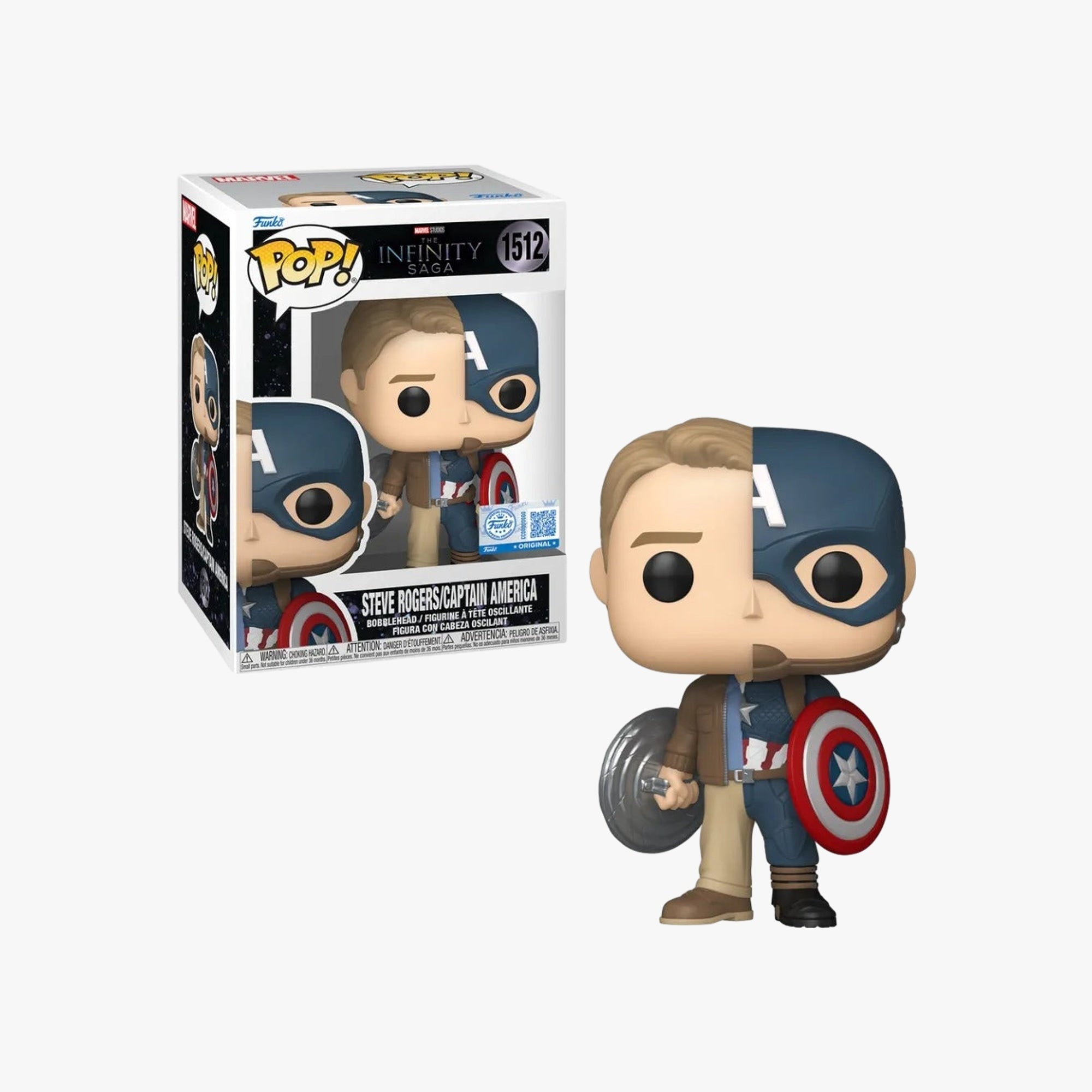 Boneco Funko Pop! Marvel Splits - Capitão América/Steve