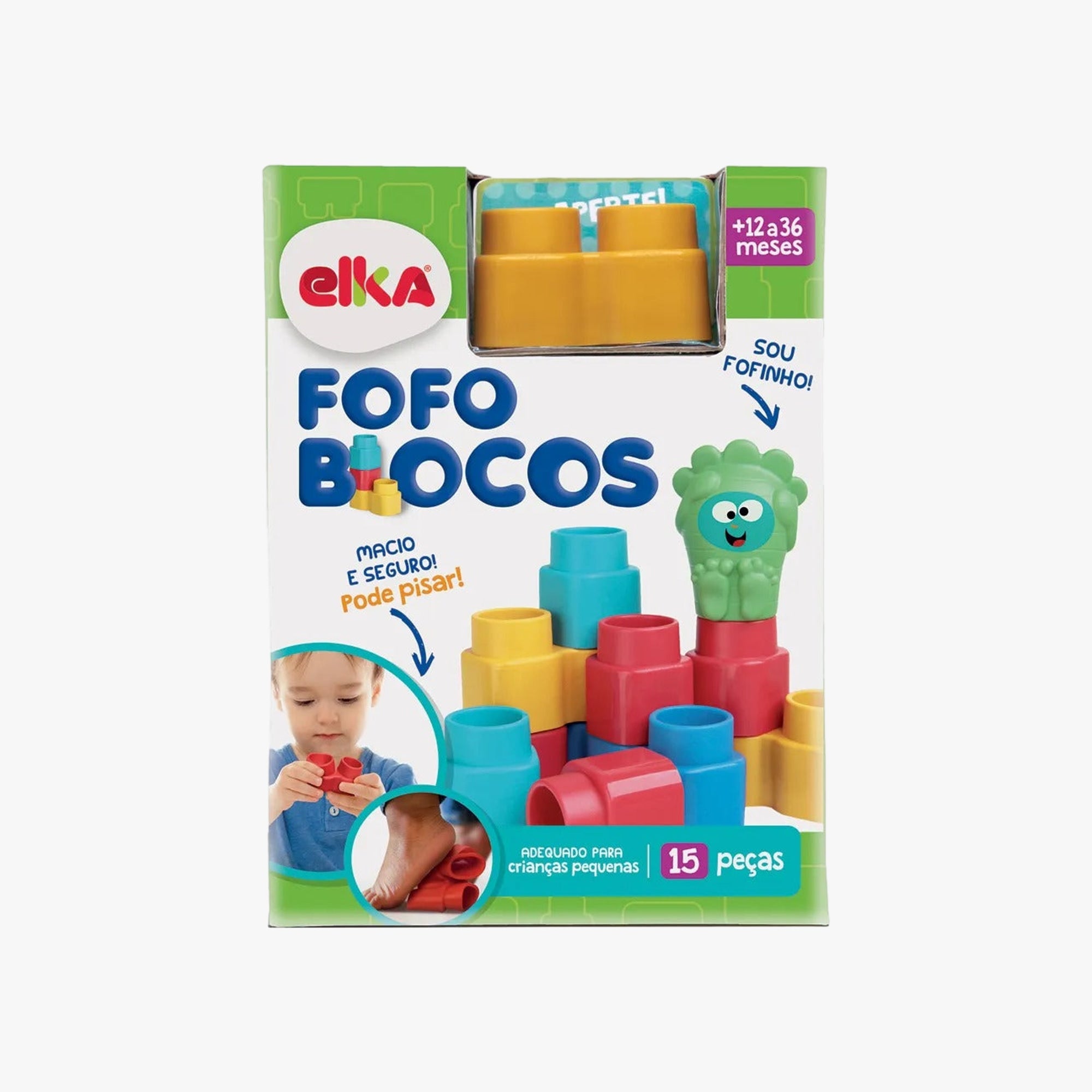 Brinquedo Fofo Blocos 15 Peças