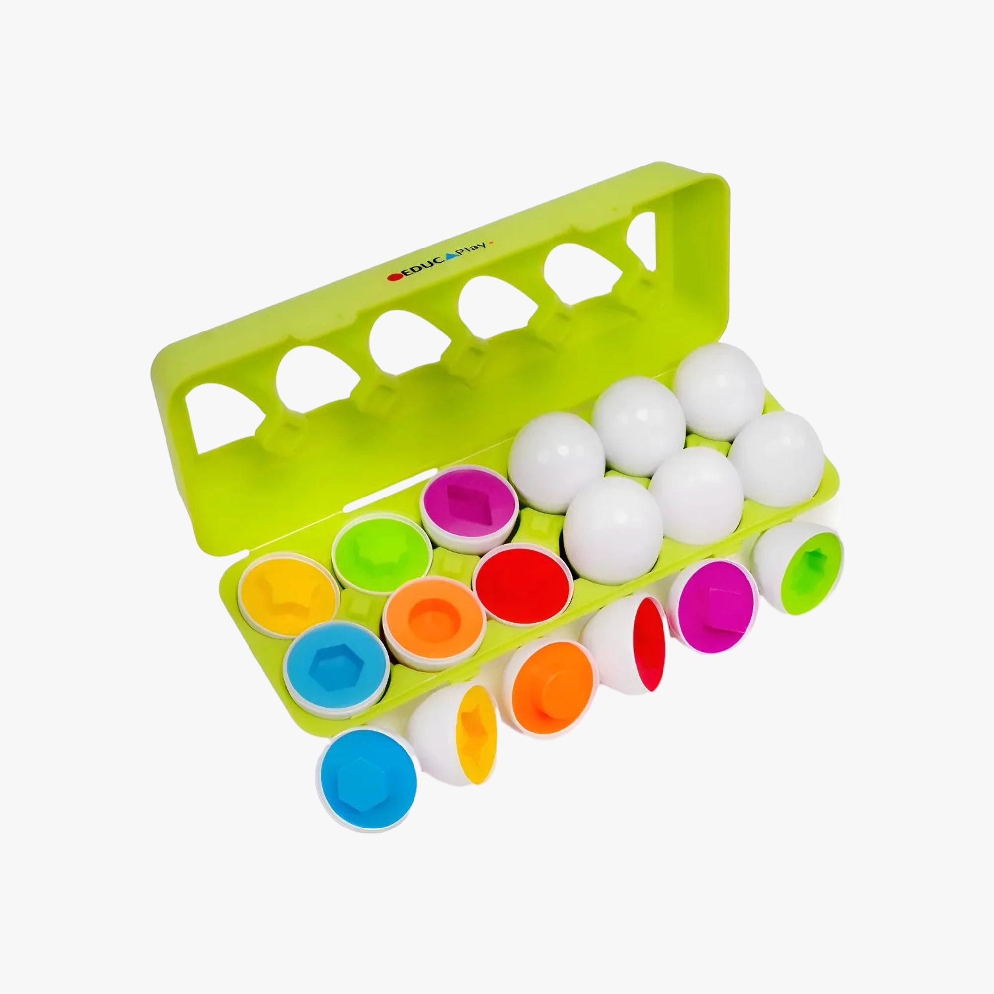 Brinquedo Educativo Encaixe Ovos Cores e Formas 12 Peças