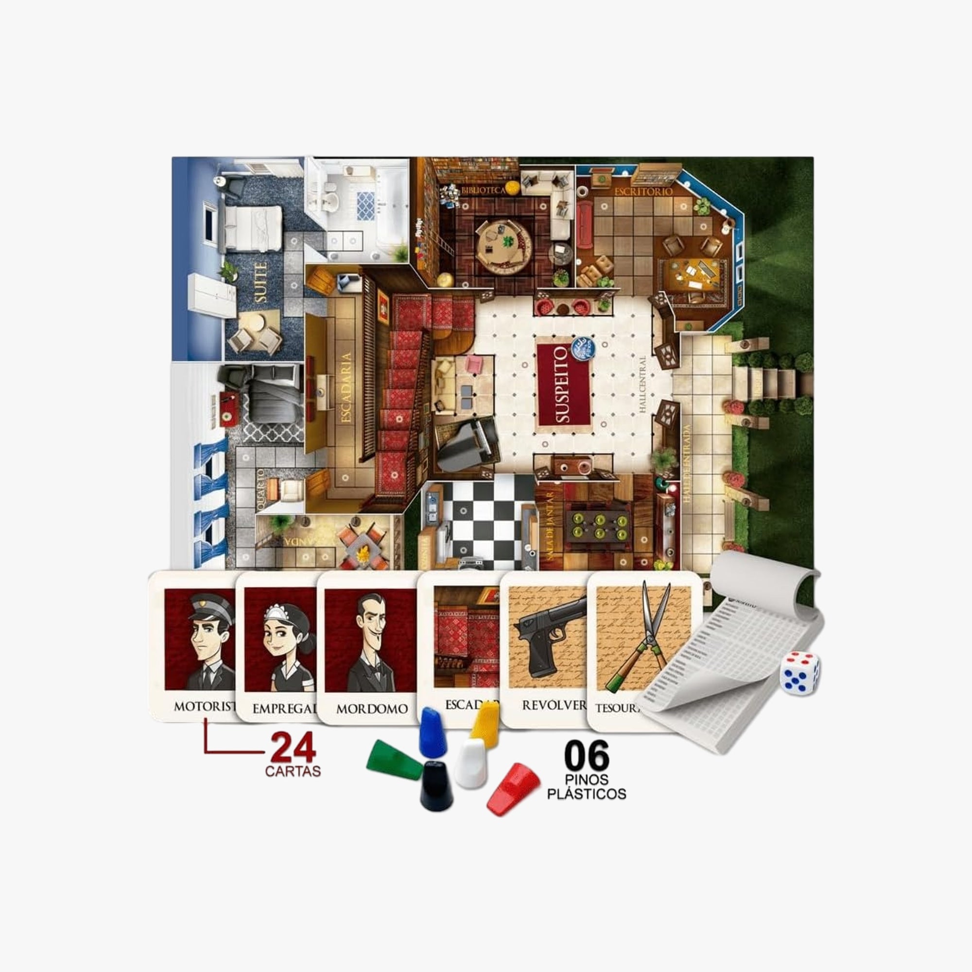 Jogo de Tabuleiro Suspeito Descubra Mistérios