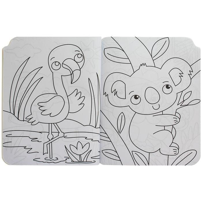 Livro de Pintura com Adesivos Animais
