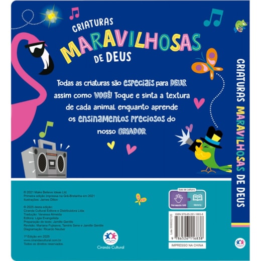Livro Toque e sinta Criaturas Maravilhosas de Deus