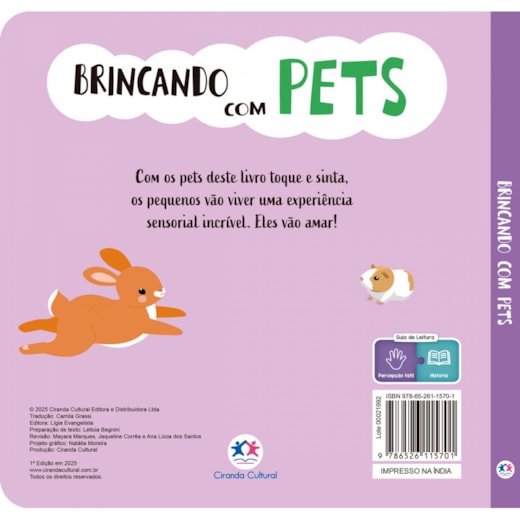 Livro Toque e sinta Brincando Com Pets