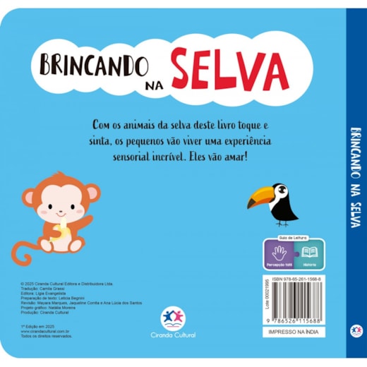 Livro Toque e sinta Brincando na Selva