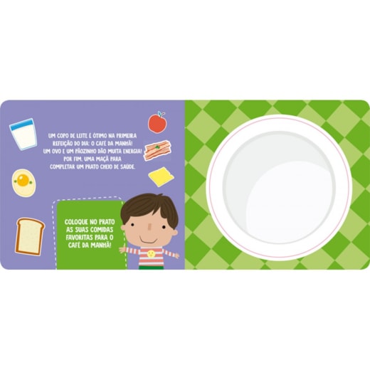 Livro Hora de comer! - Com adesivos em feltro