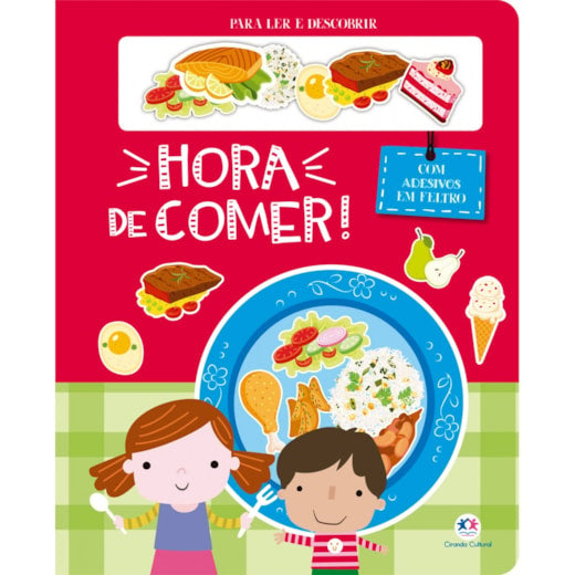 Livro Hora de comer! - Com adesivos em feltro