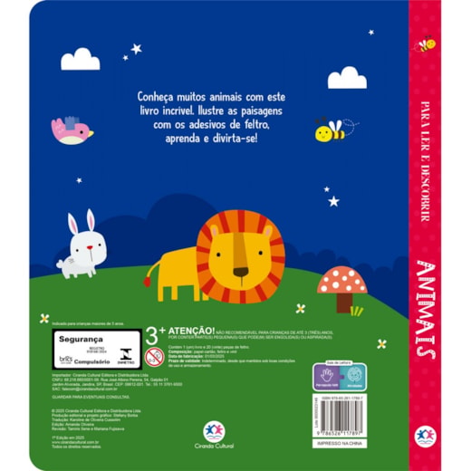 Livro Animais - Com adesivos em feltro