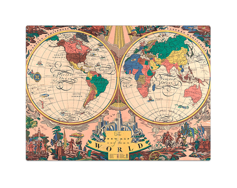 Quebra-Cabeça O Novo Mapa do Mundo 1928 - 1000 Peças