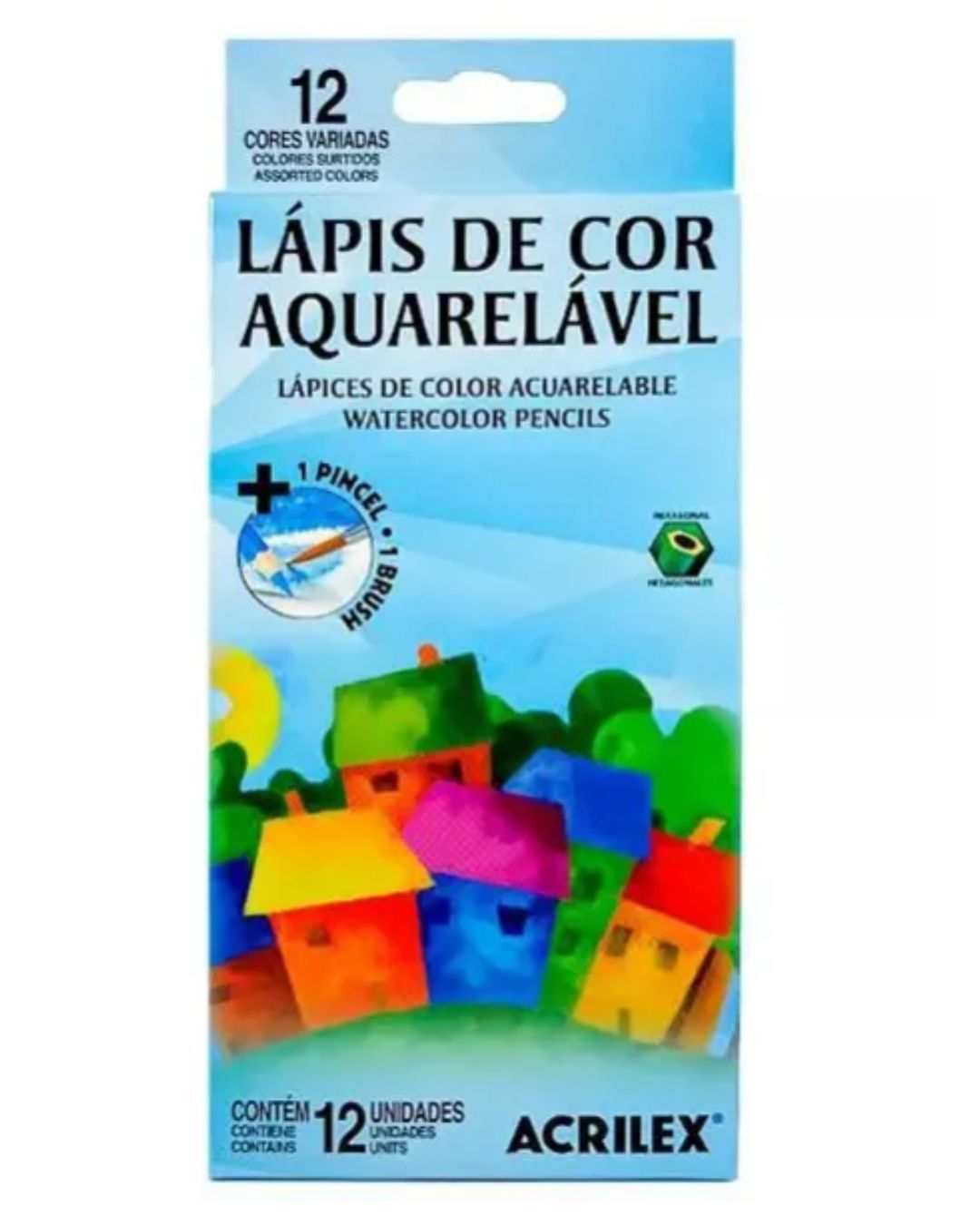Lápis de Cor Aquarelável 12 Cores Acrilex