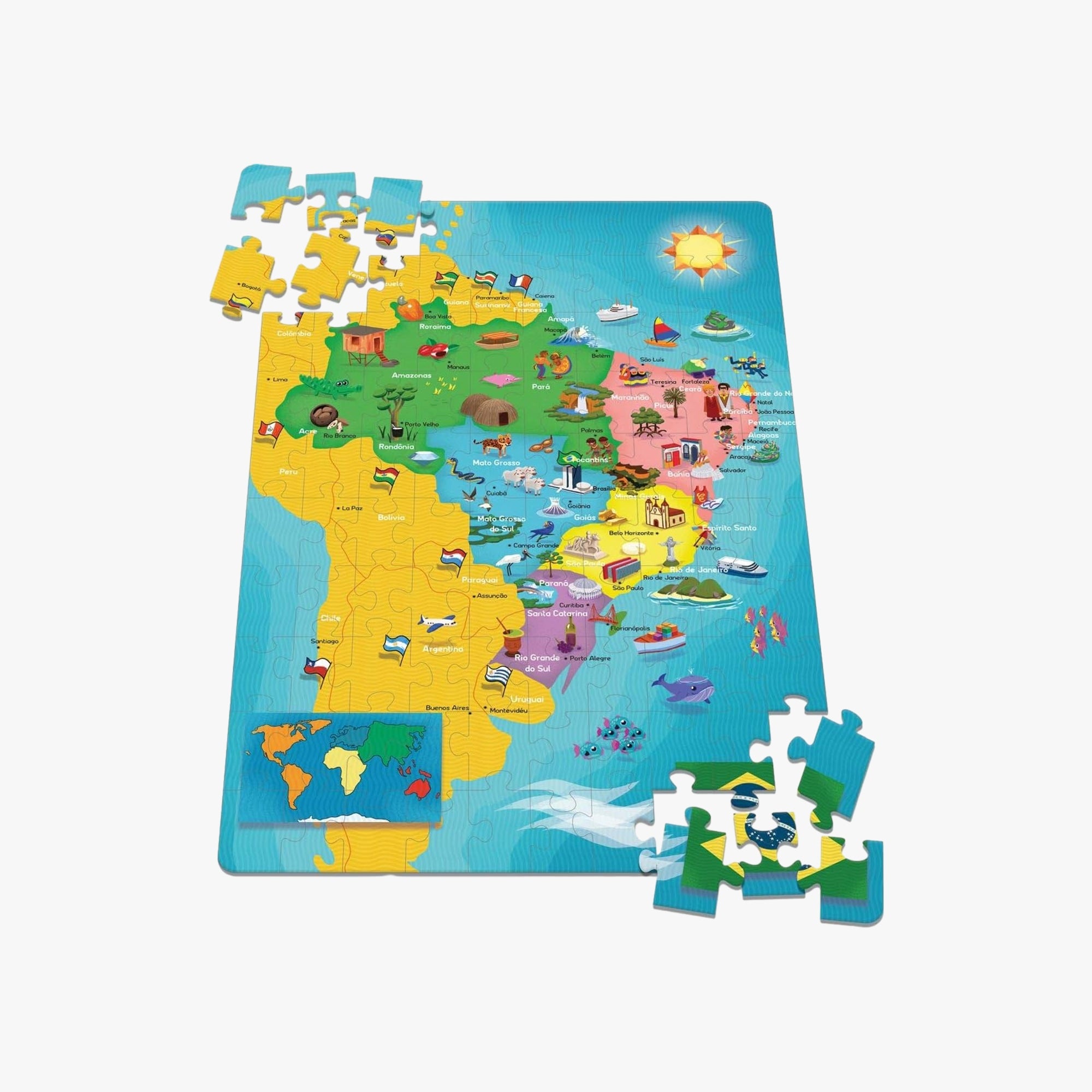 Quebra-Cabeça Mapa do Brasil 100 Peças Toyster