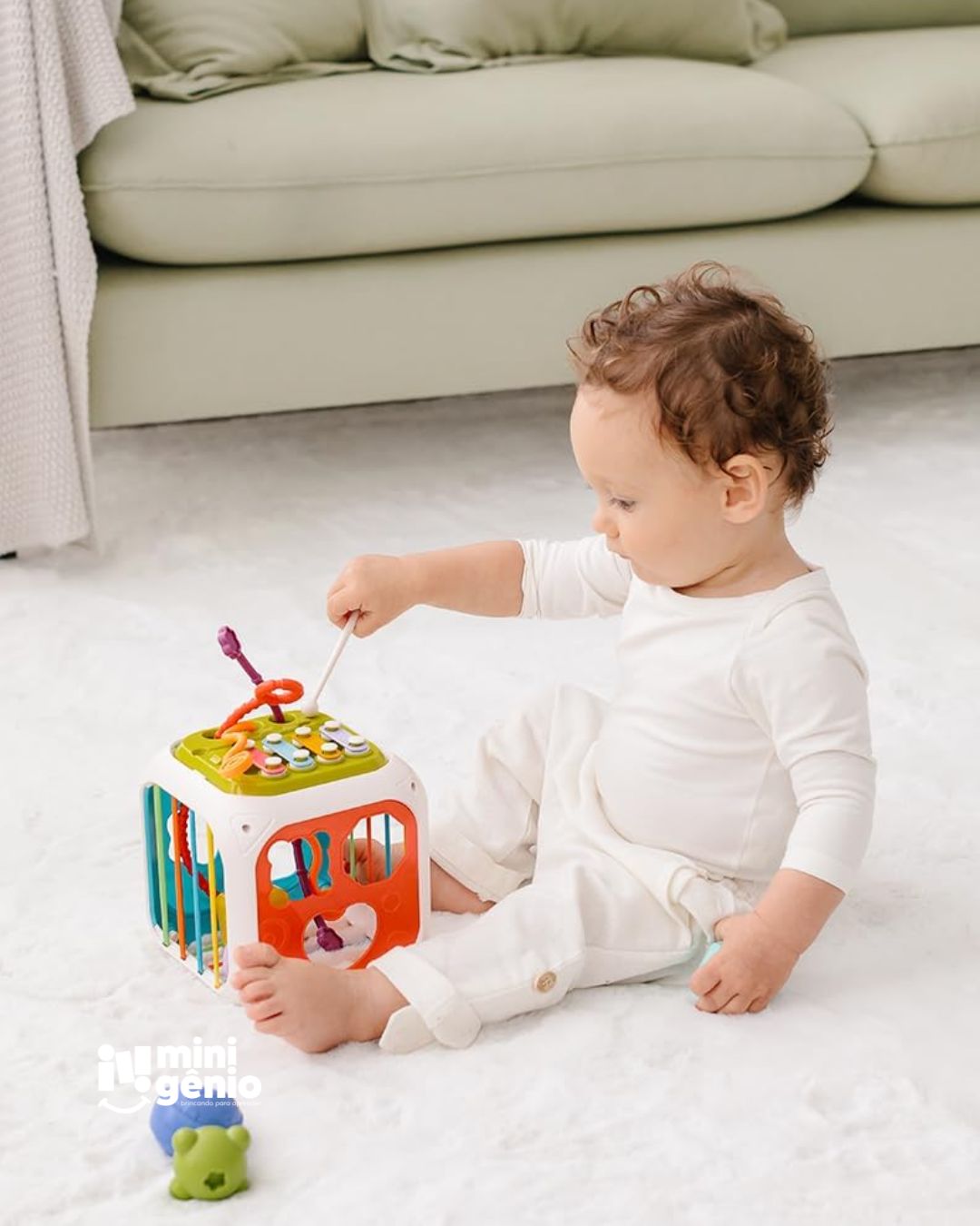 Cubo Multiatividades para Bebê com Formas e Encaixes