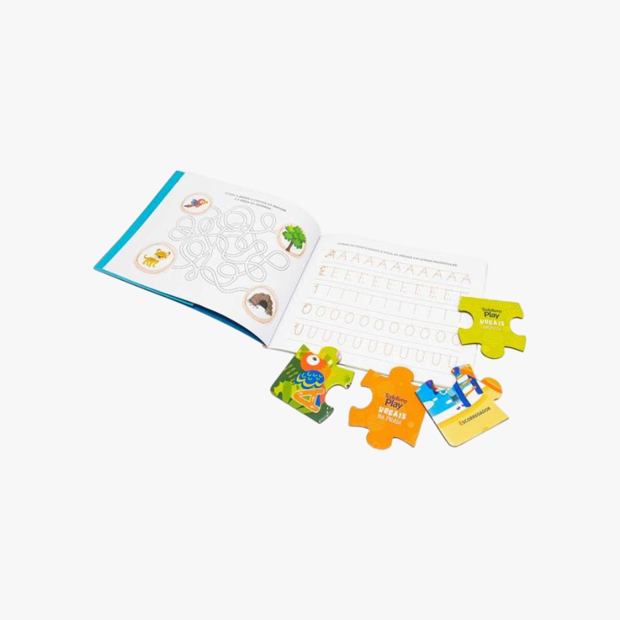 Kit Quebra-Cabeça e Livro Vogais